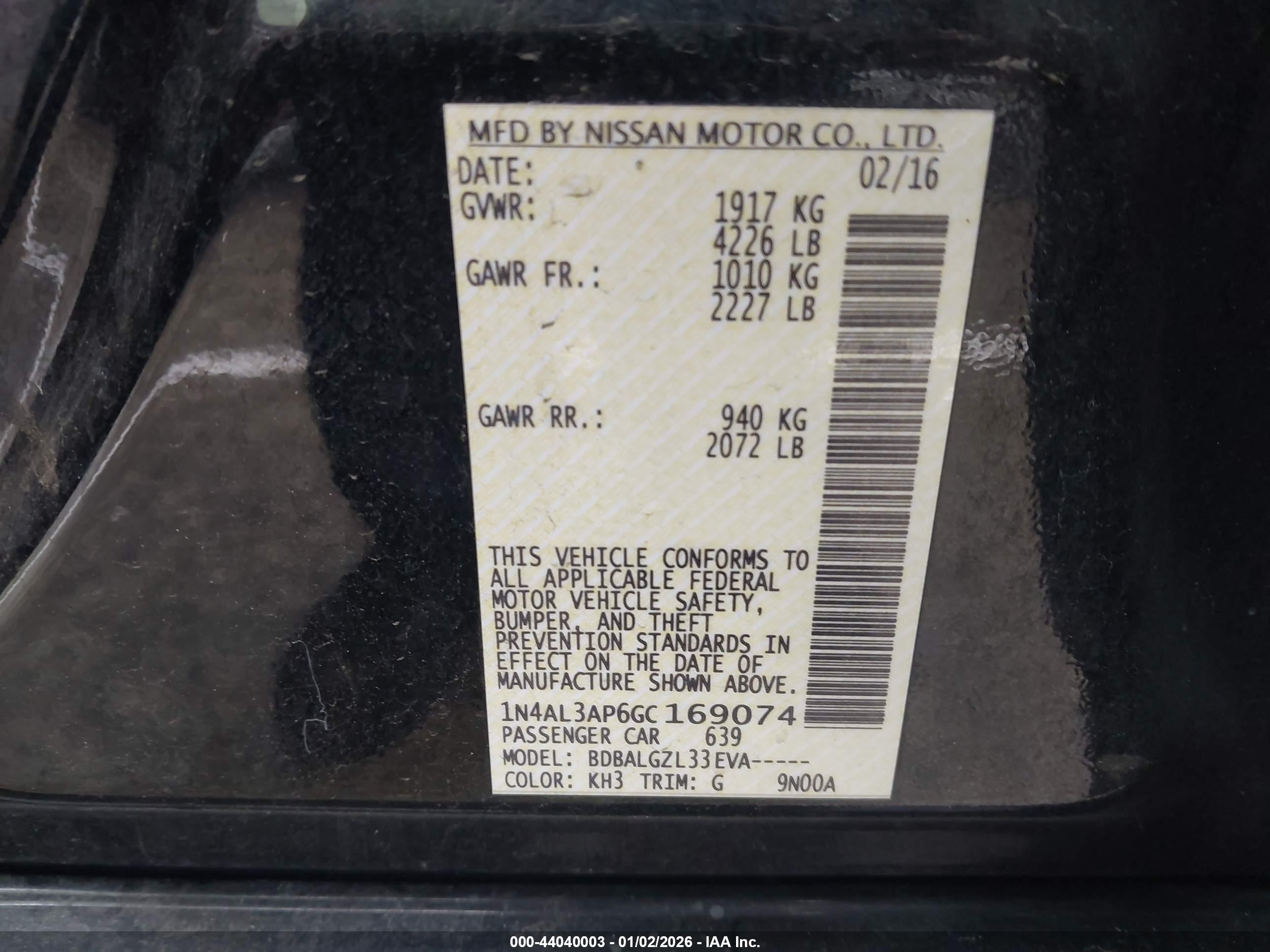 NISSAN ALTIMA image 9