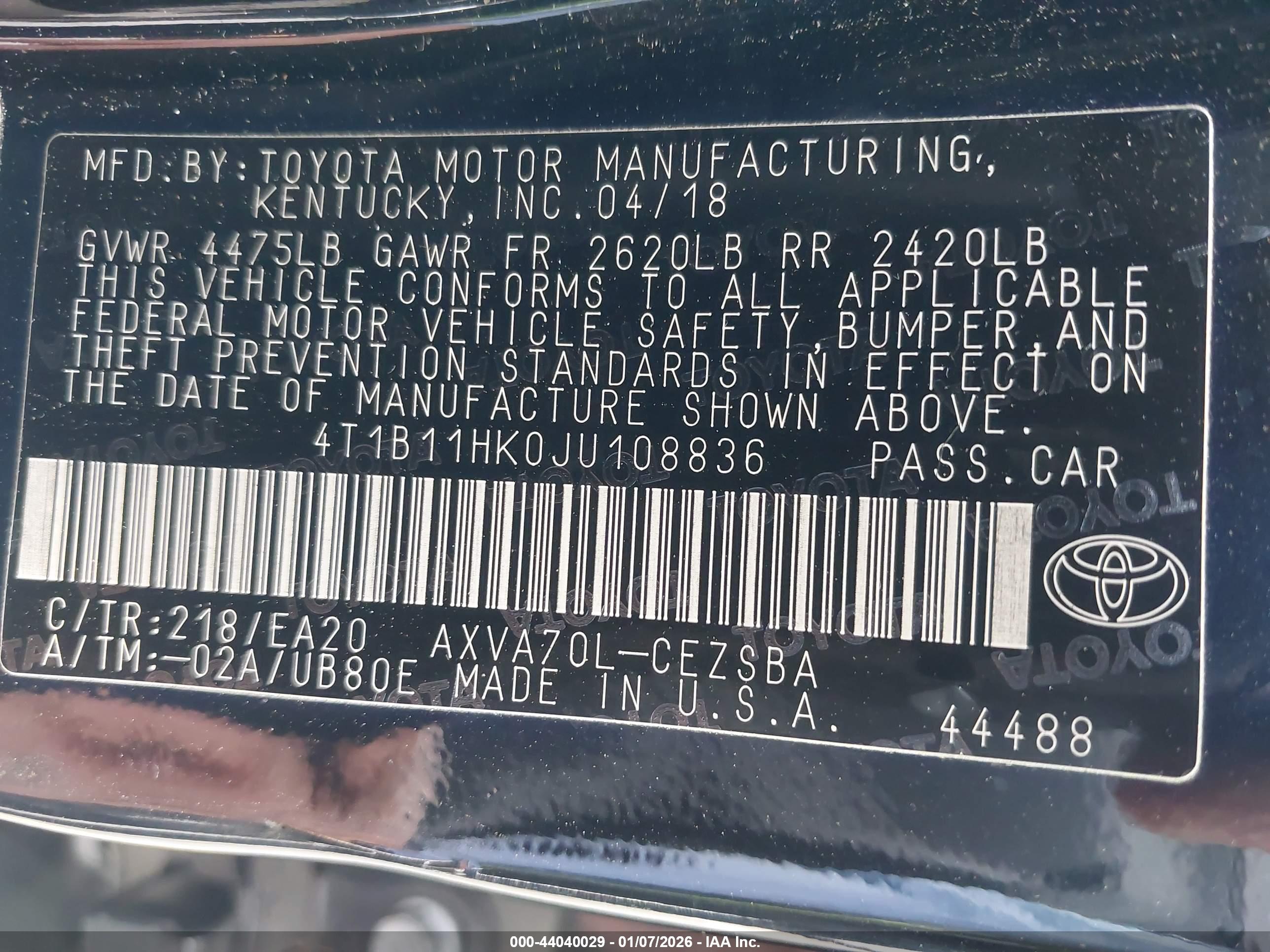 TOYOTA CAMRY image 9