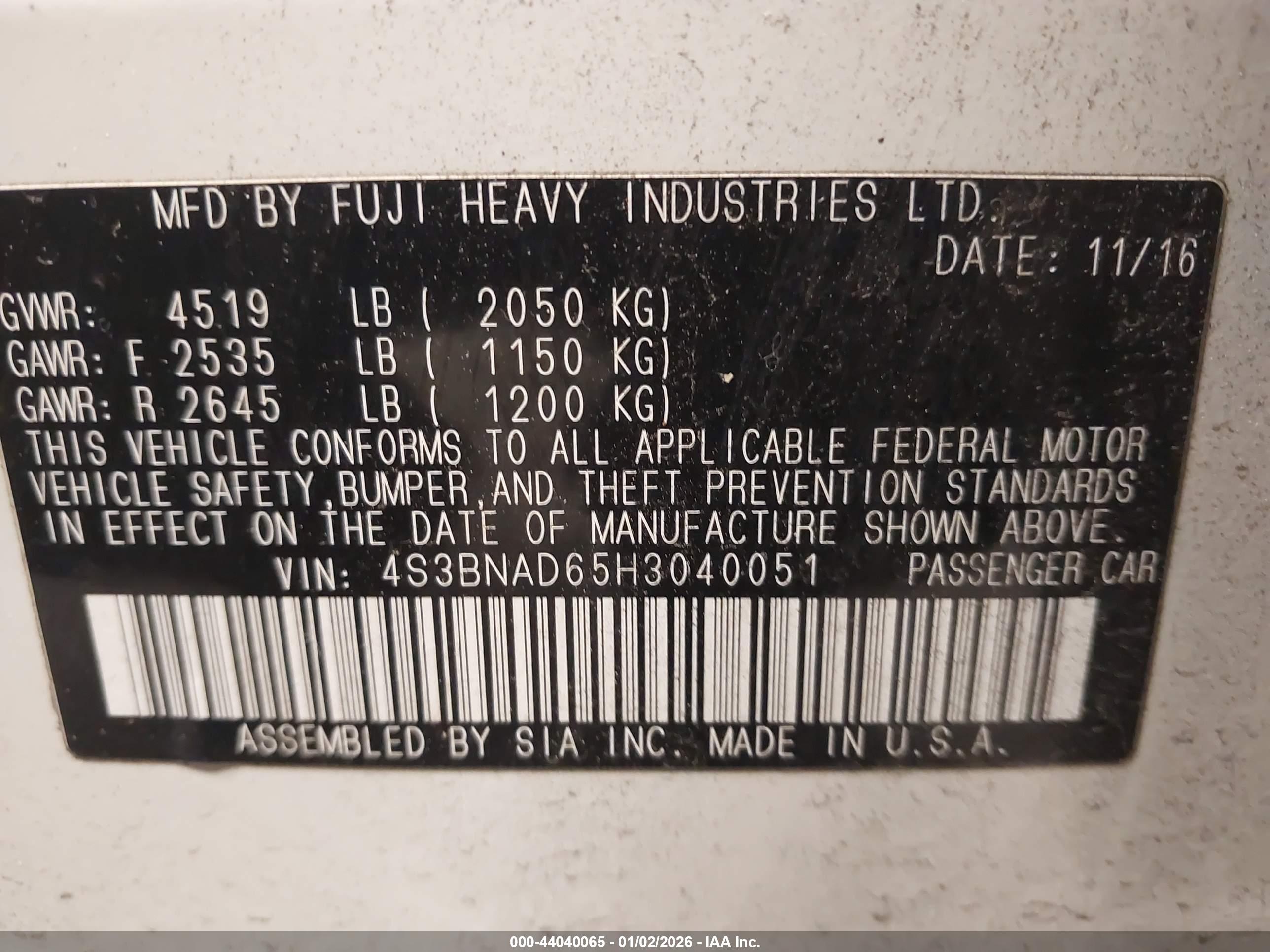 SUBARU LEGACY image 9