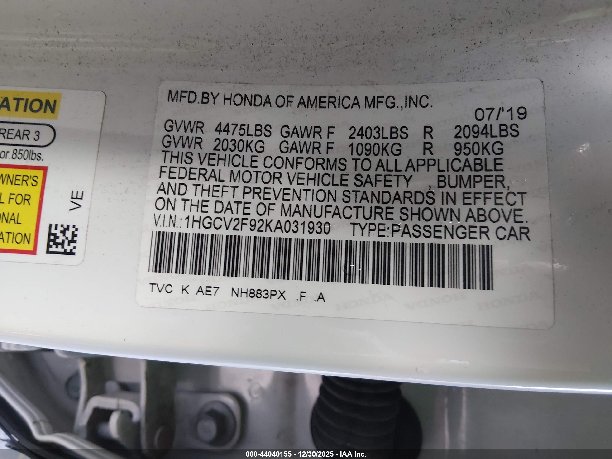 HONDA ACCORD image 9