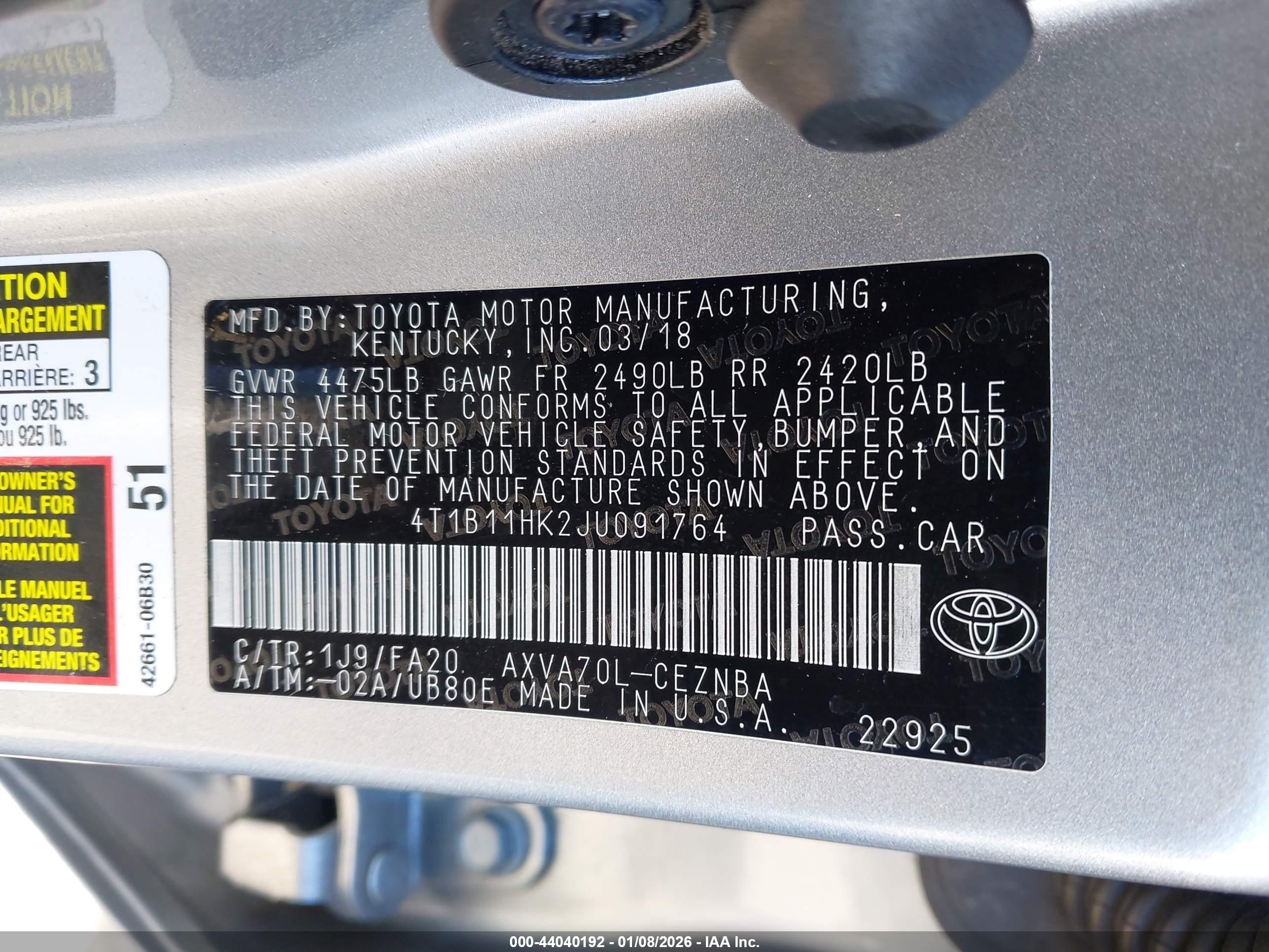 TOYOTA CAMRY image 9