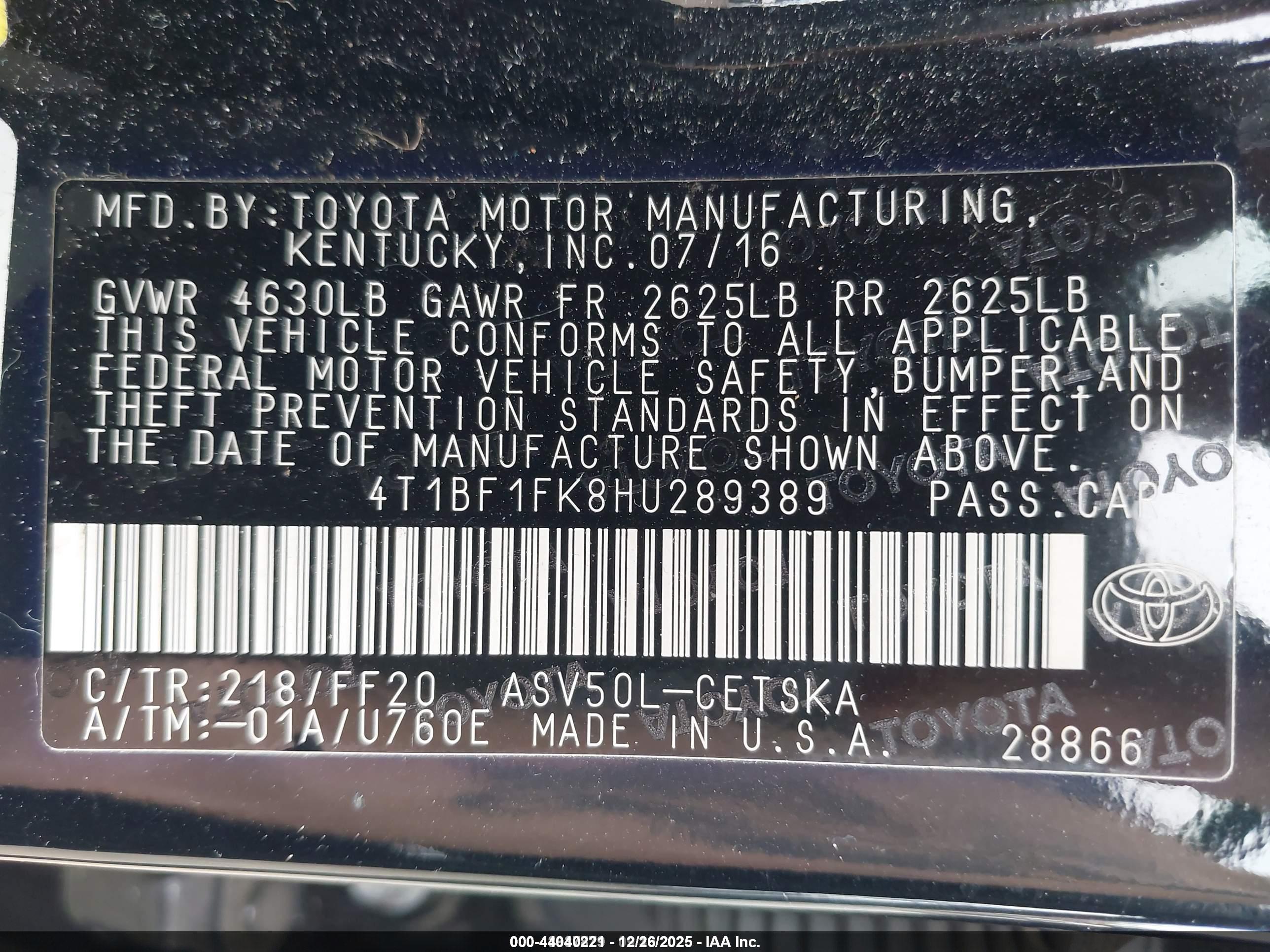 TOYOTA CAMRY image 9