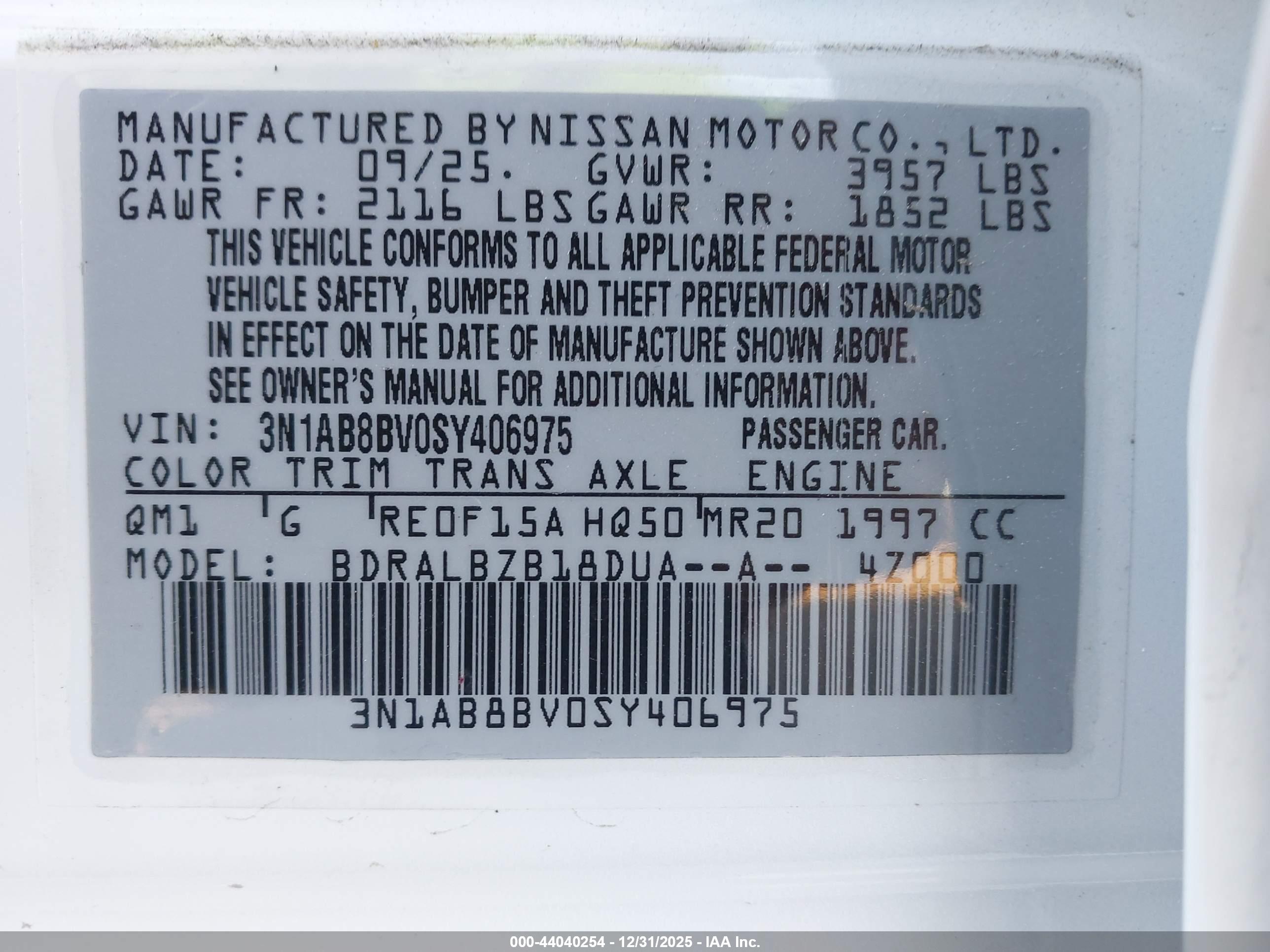NISSAN SENTRA image 9