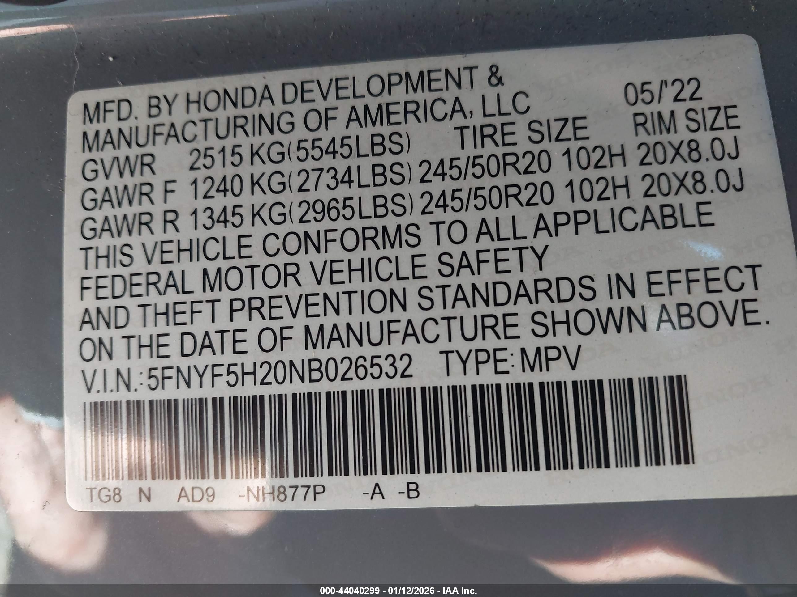 HONDA PILOT image 9
