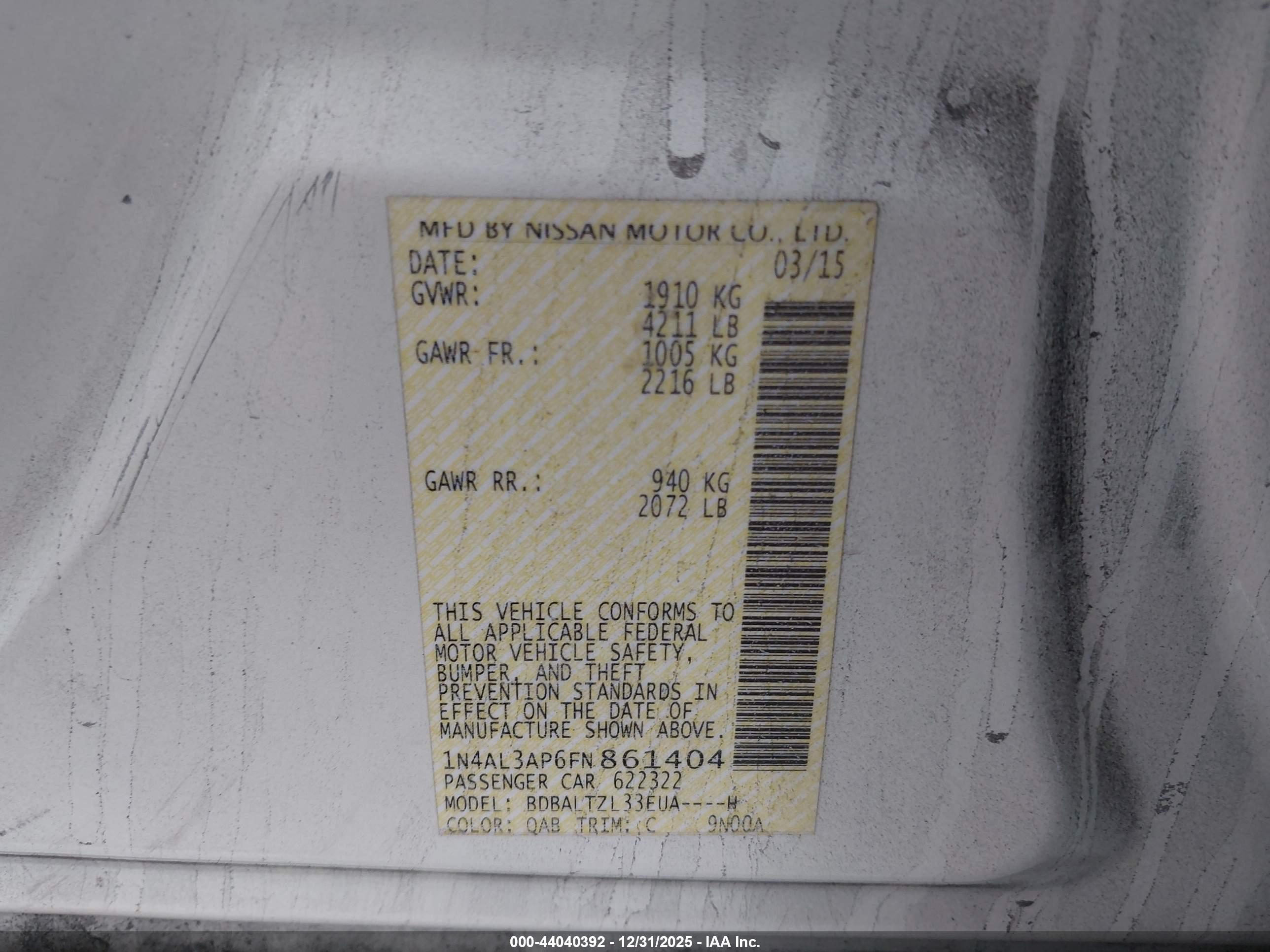 NISSAN ALTIMA image 9