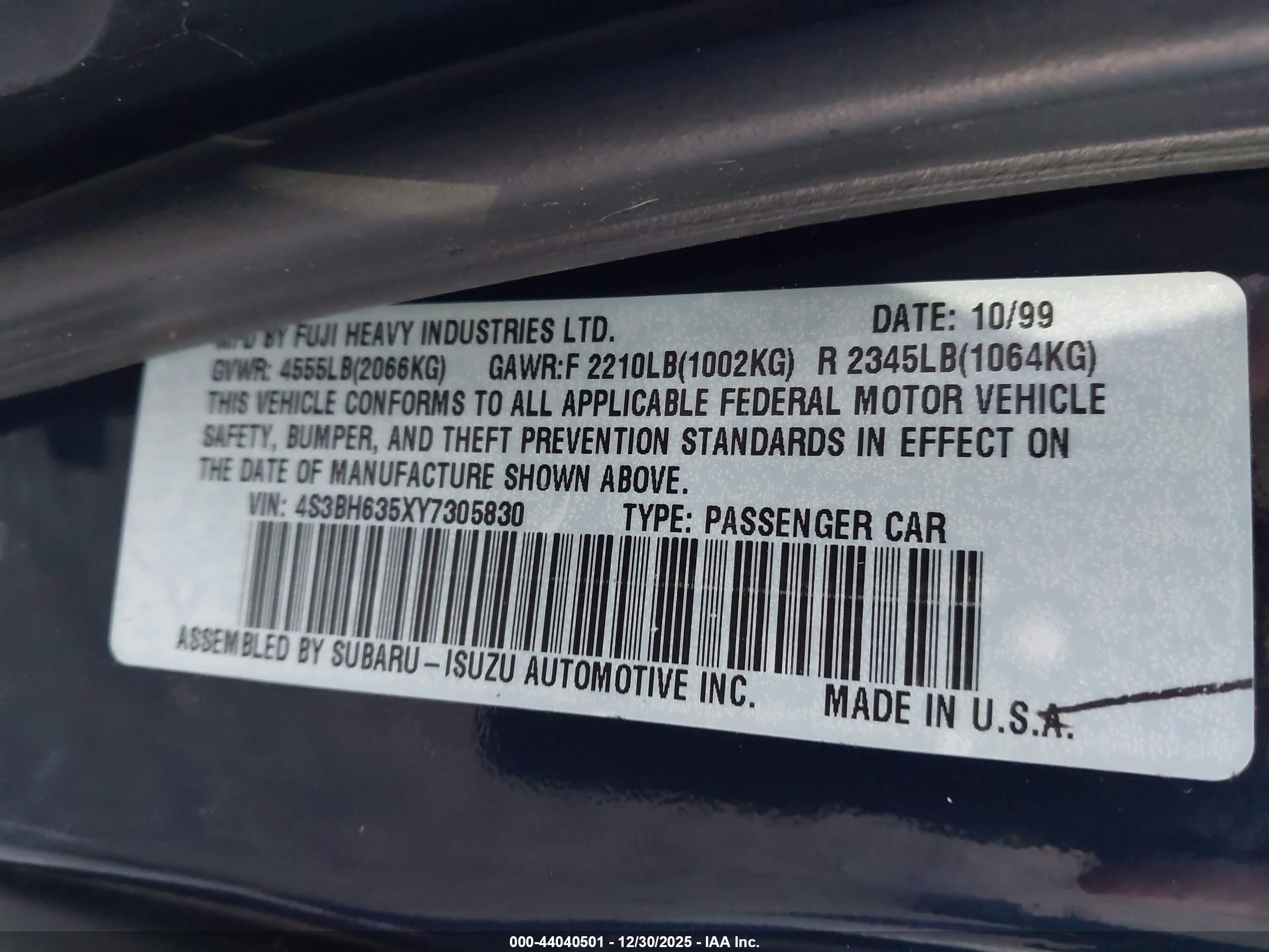 SUBARU LEGACY image 9