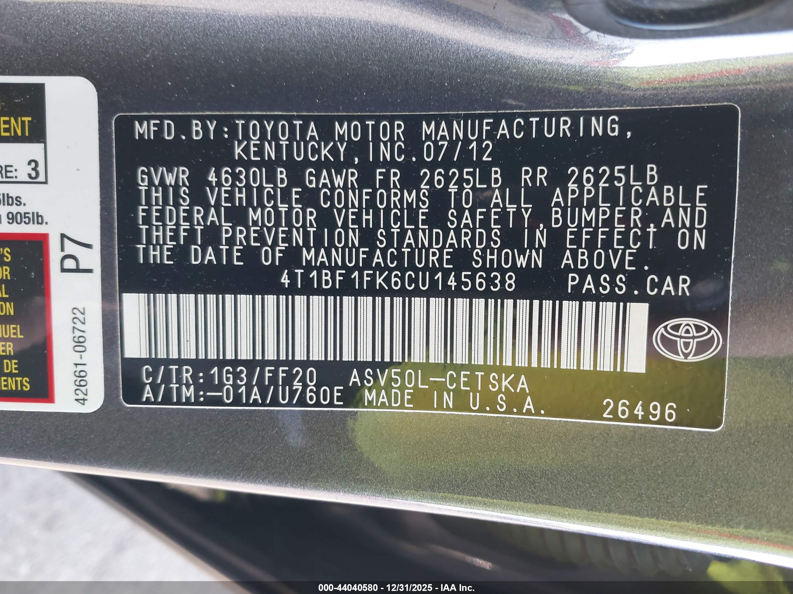TOYOTA CAMRY image 9