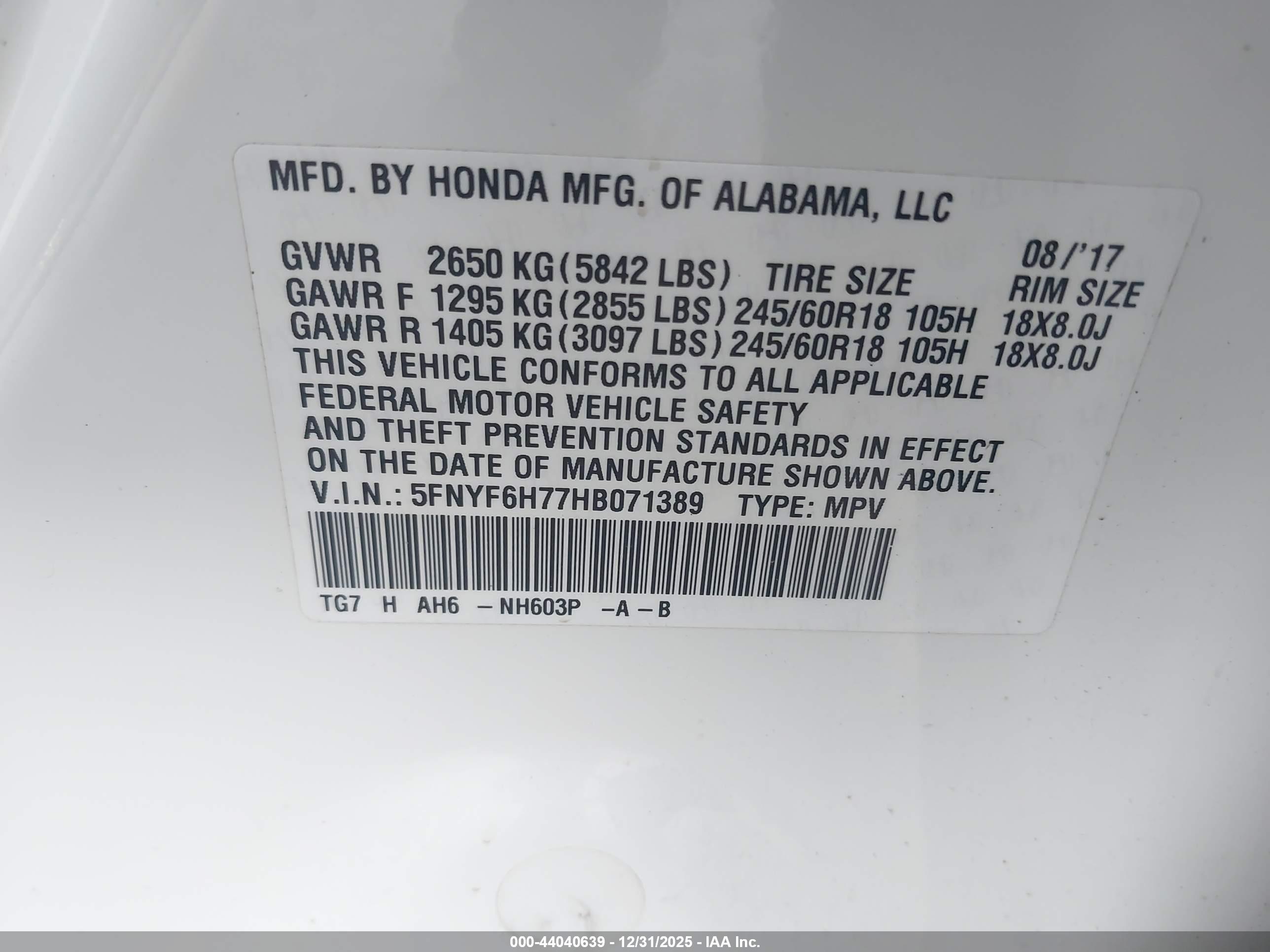 HONDA PILOT image 9