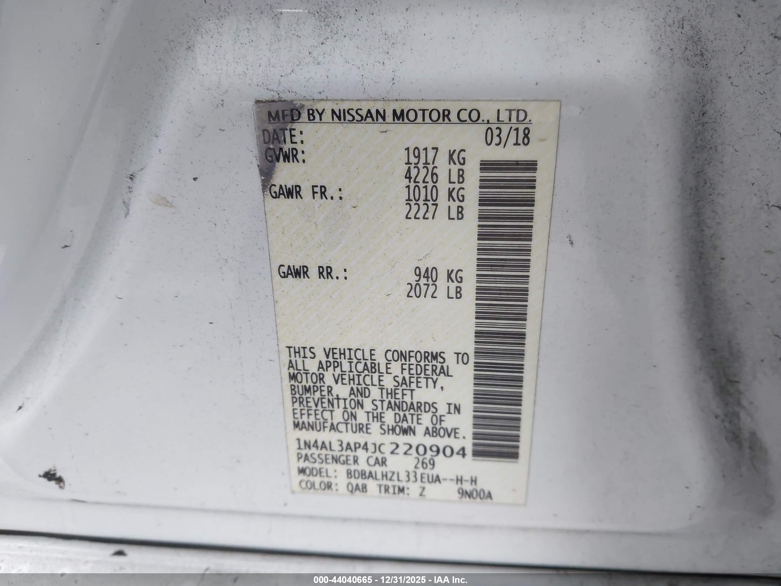 NISSAN ALTIMA image 9