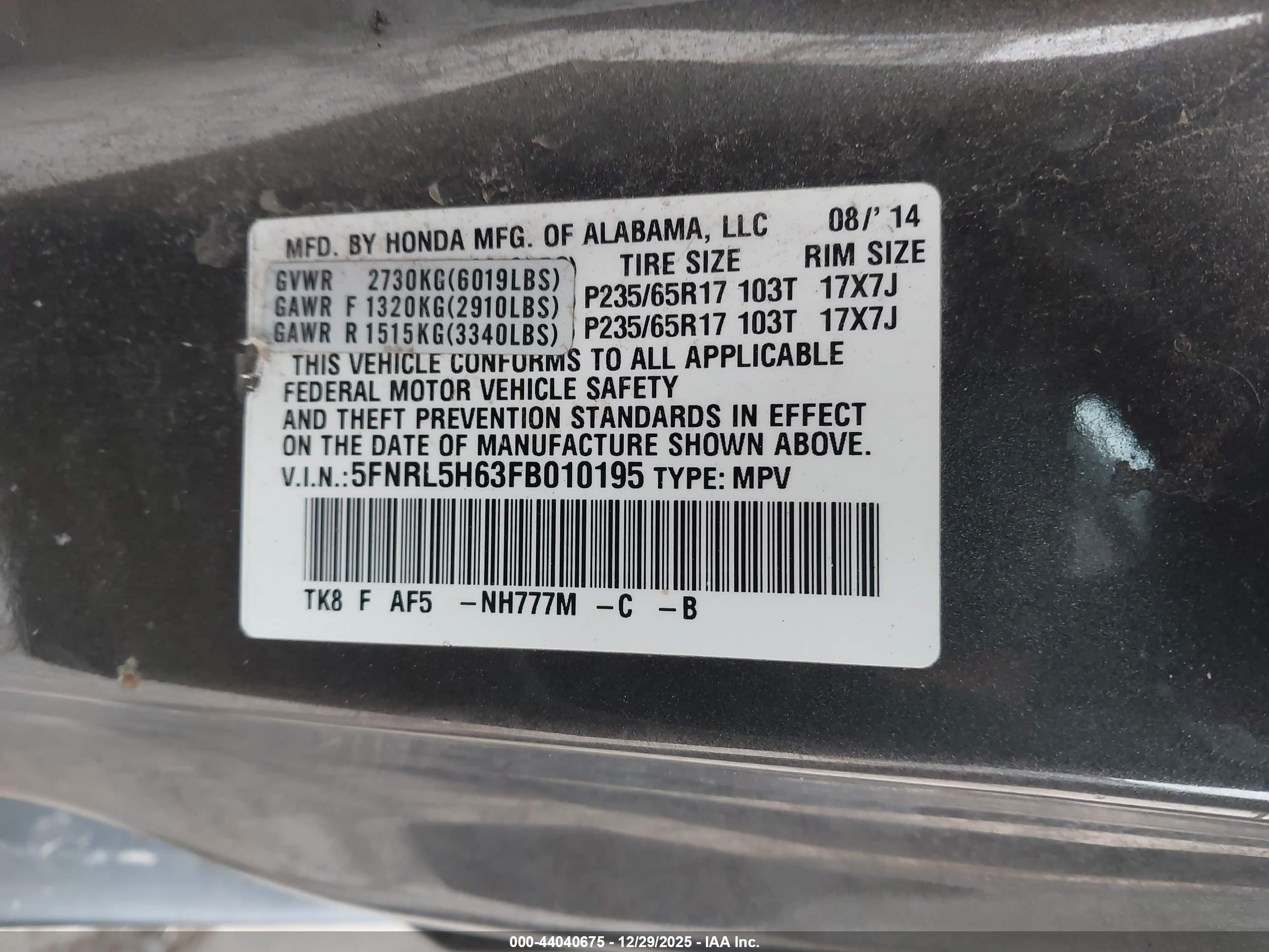 HONDA ODYSSEY image 9