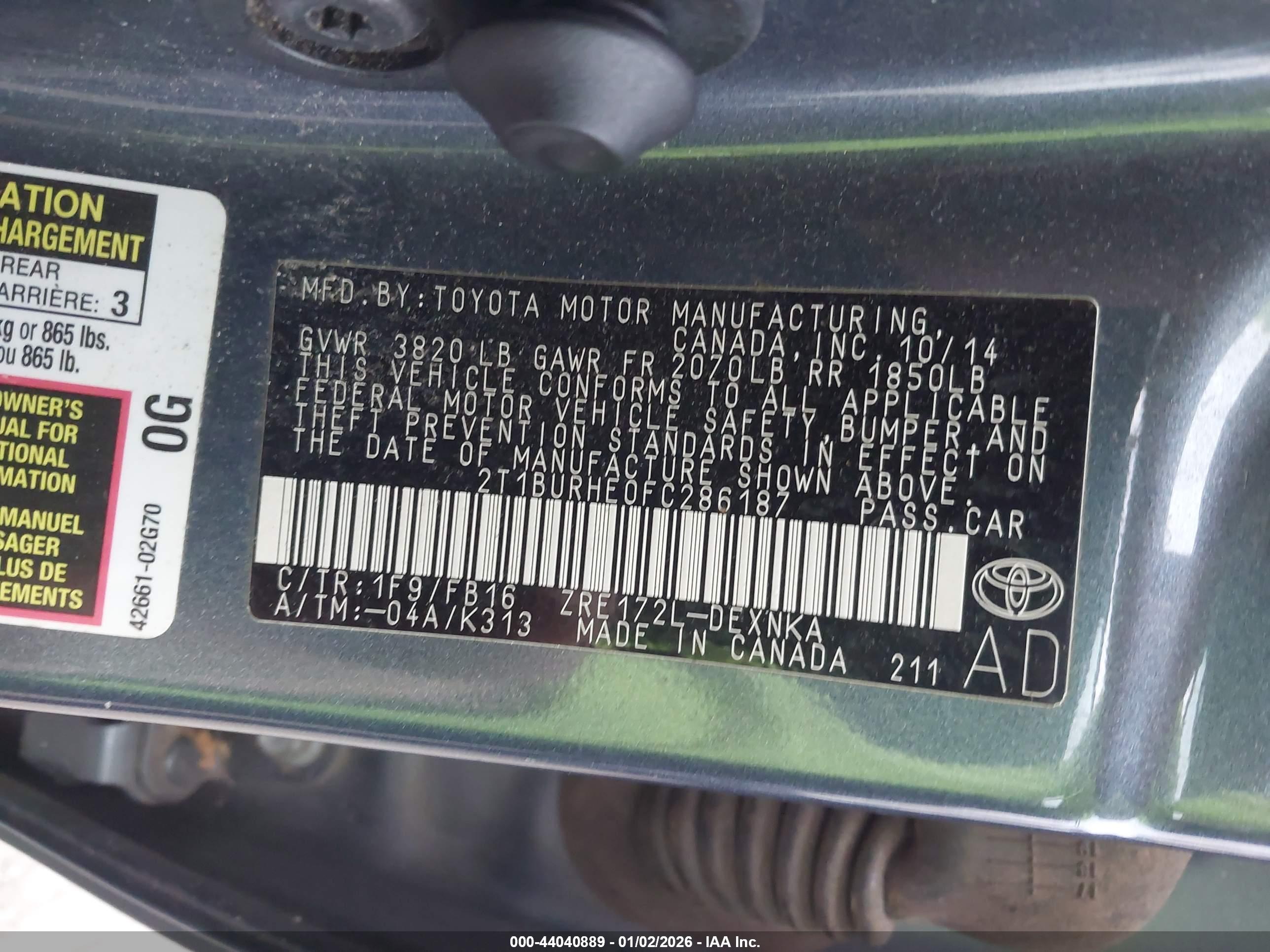 TOYOTA COROLLA image 9