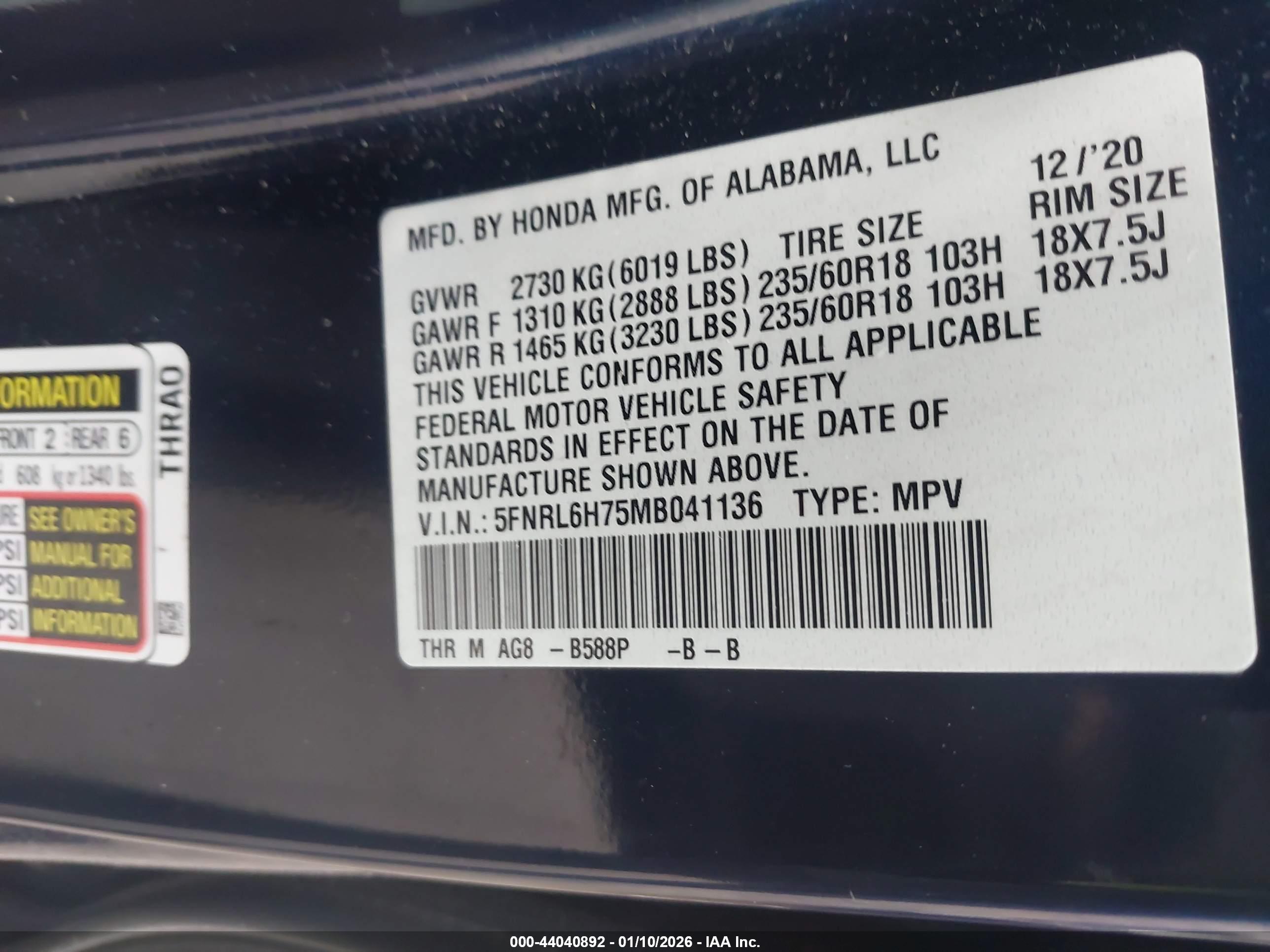 HONDA ODYSSEY image 9