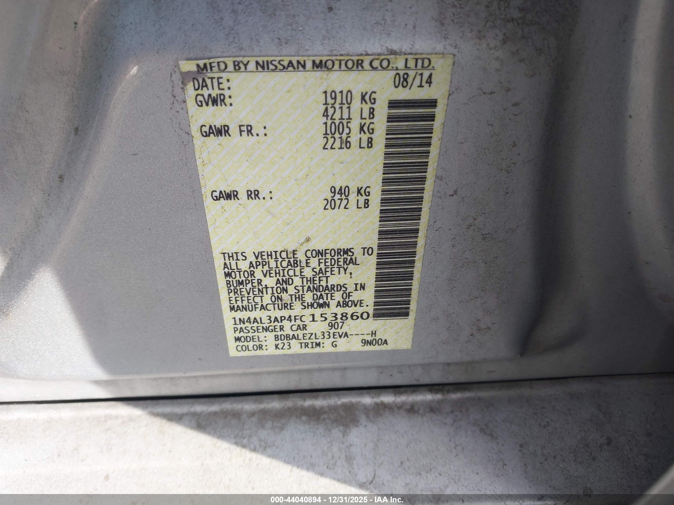 NISSAN ALTIMA image 9