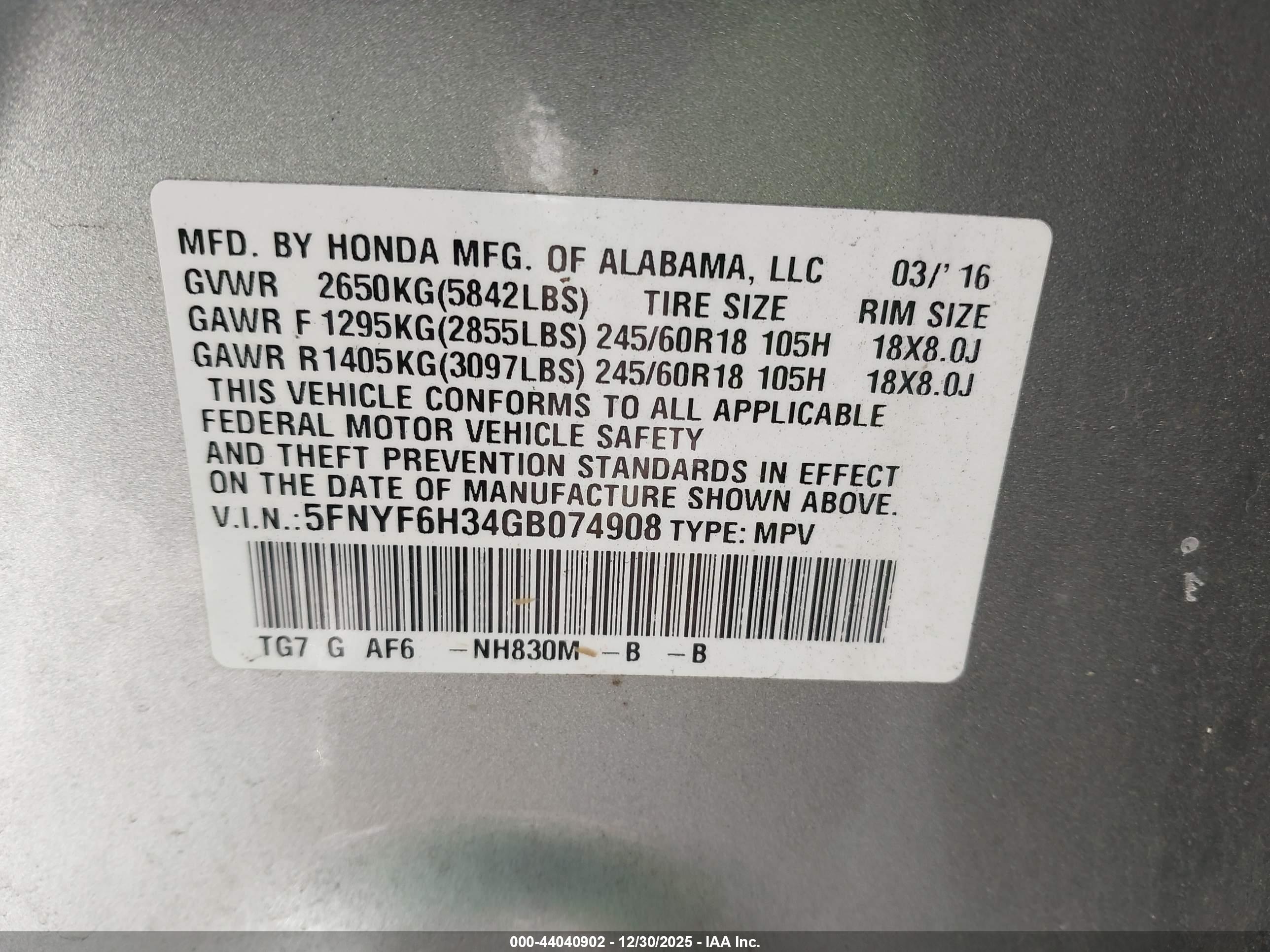 HONDA PILOT image 9