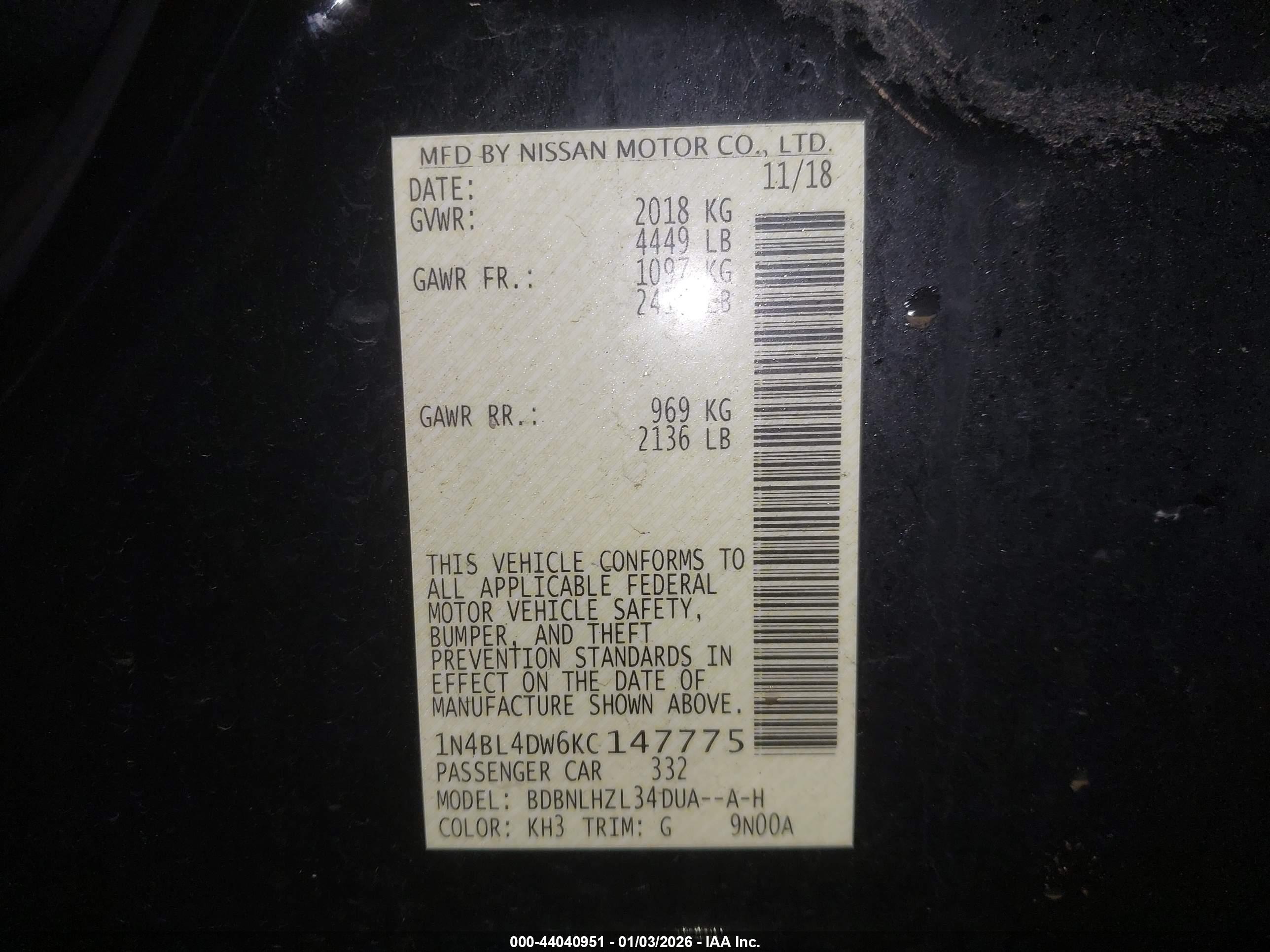 NISSAN ALTIMA image 9