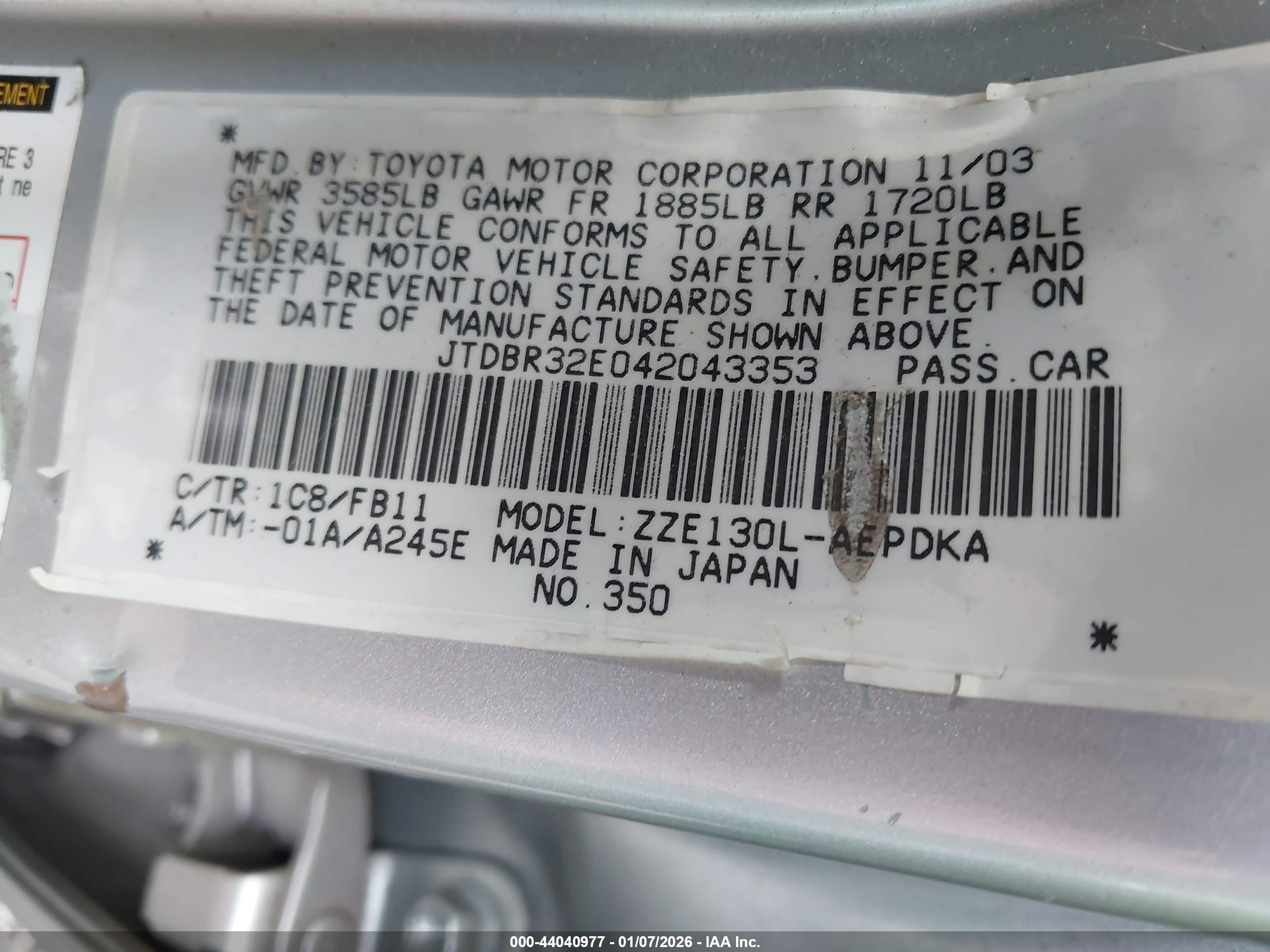TOYOTA COROLLA image 9