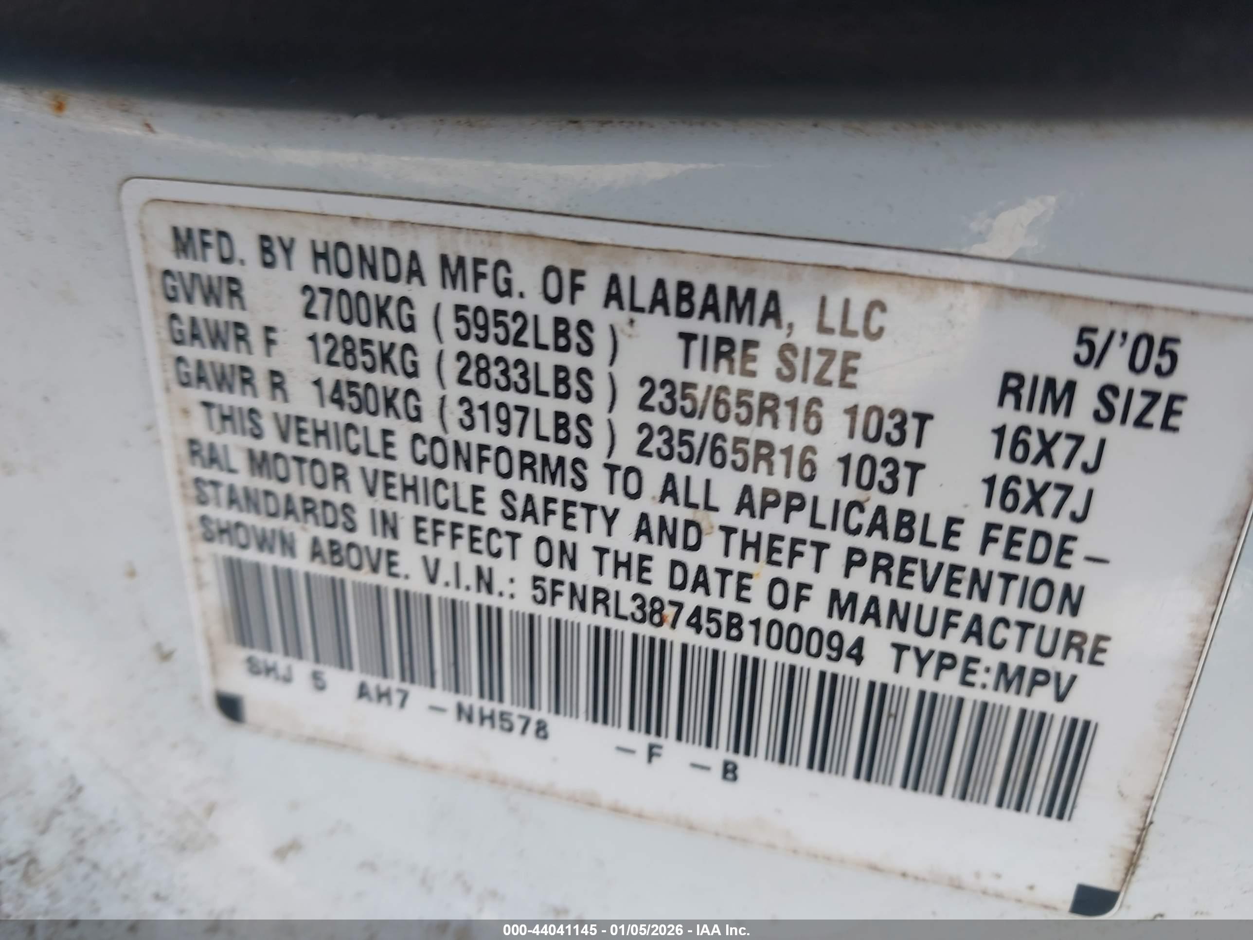 HONDA ODYSSEY image 9