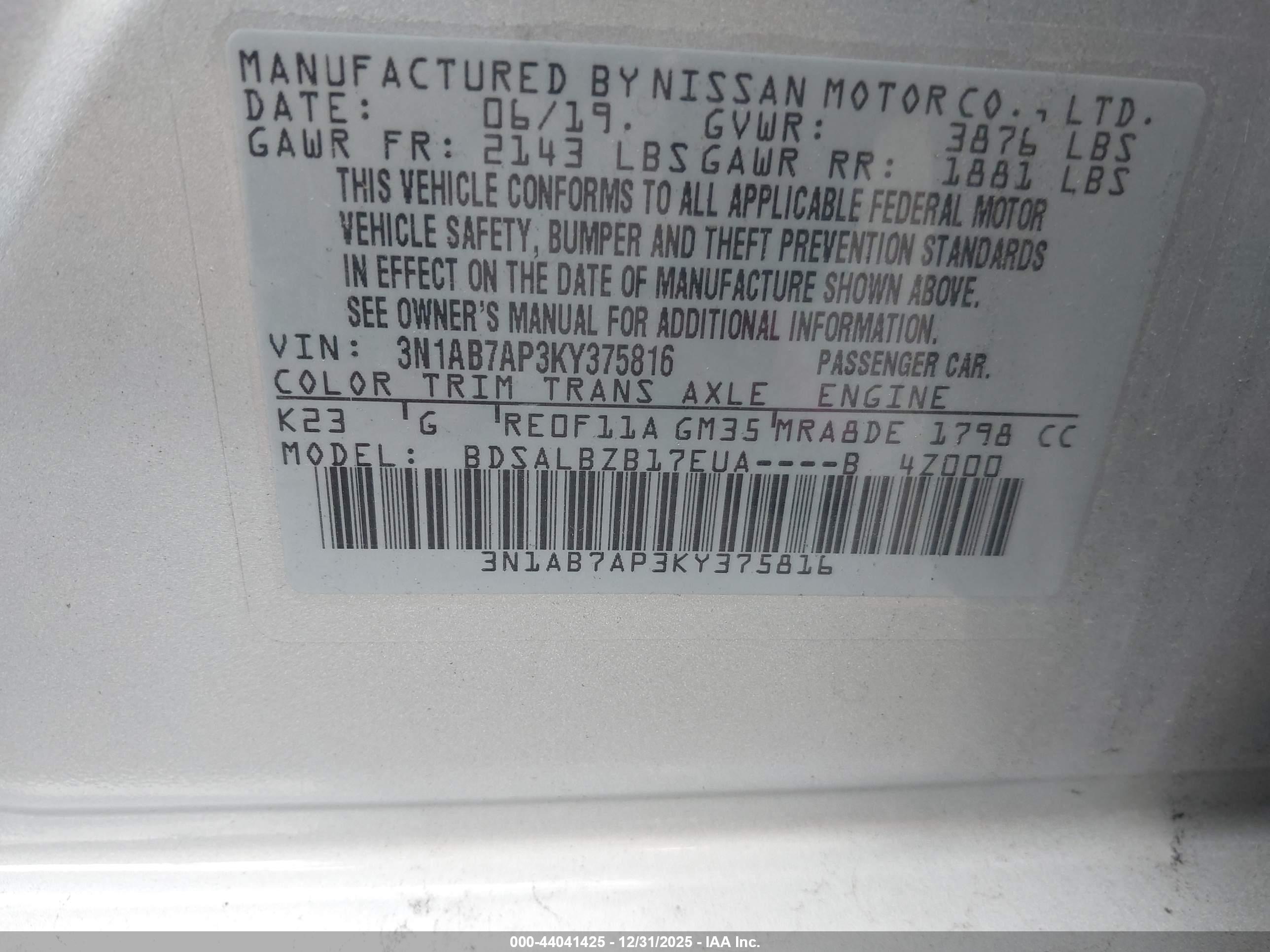 NISSAN SENTRA image 9