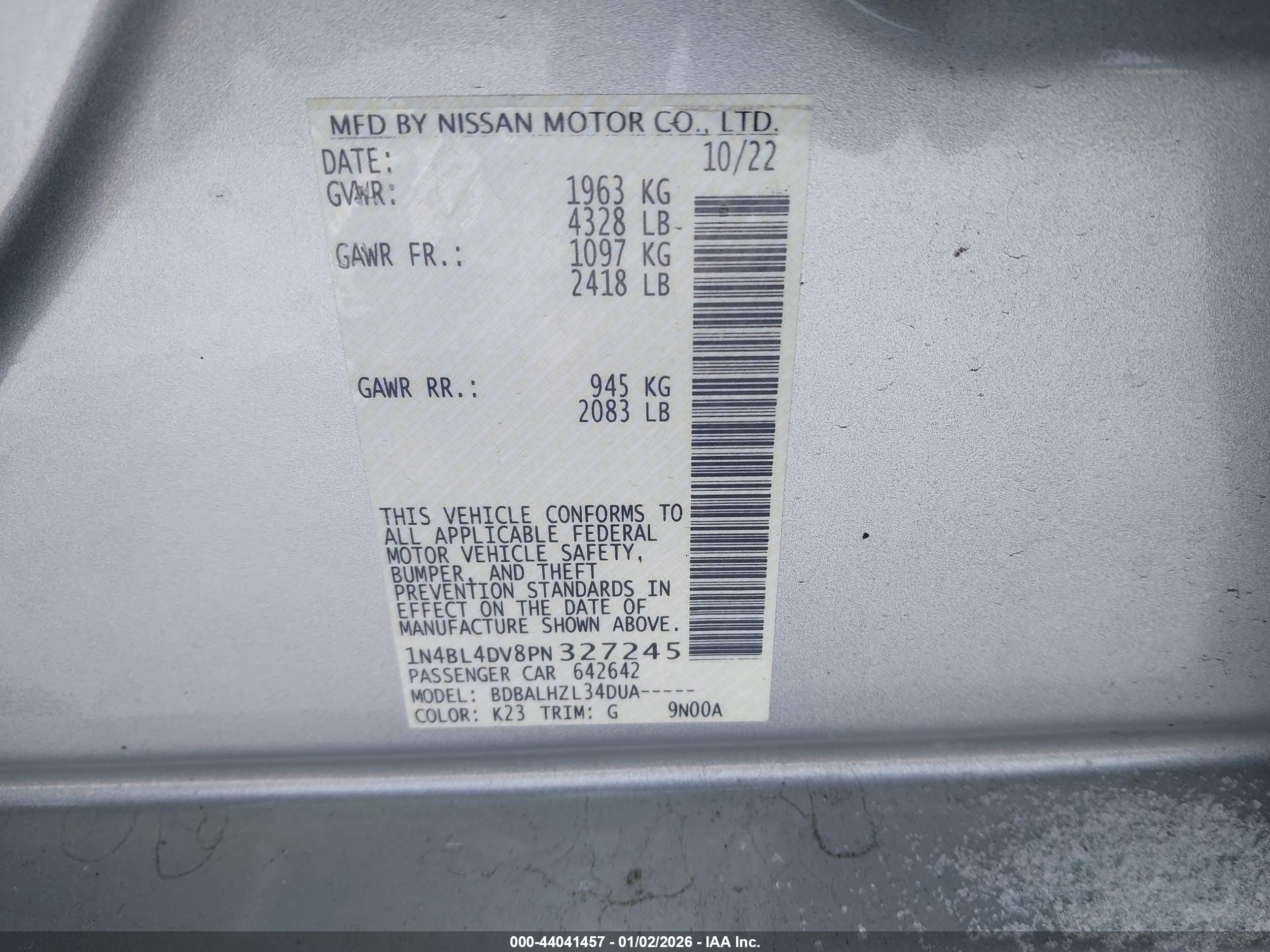 NISSAN ALTIMA image 9
