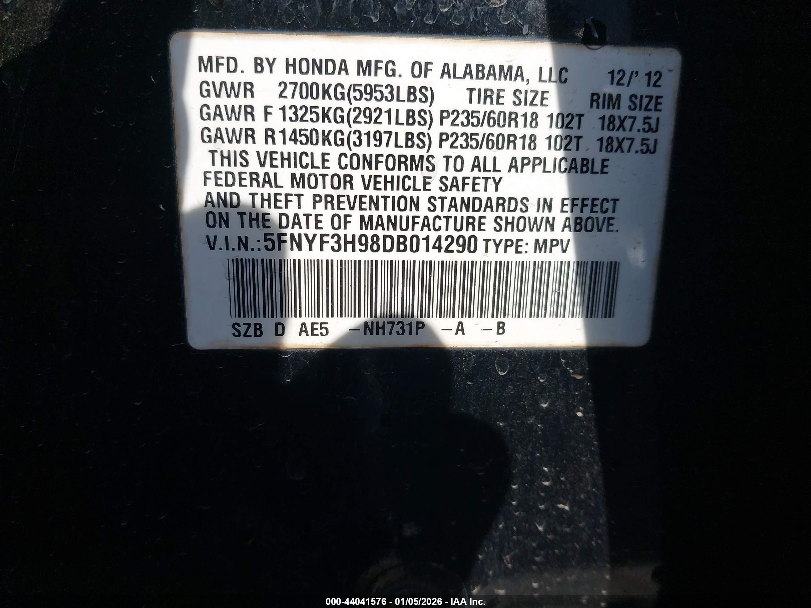 HONDA PILOT image 9