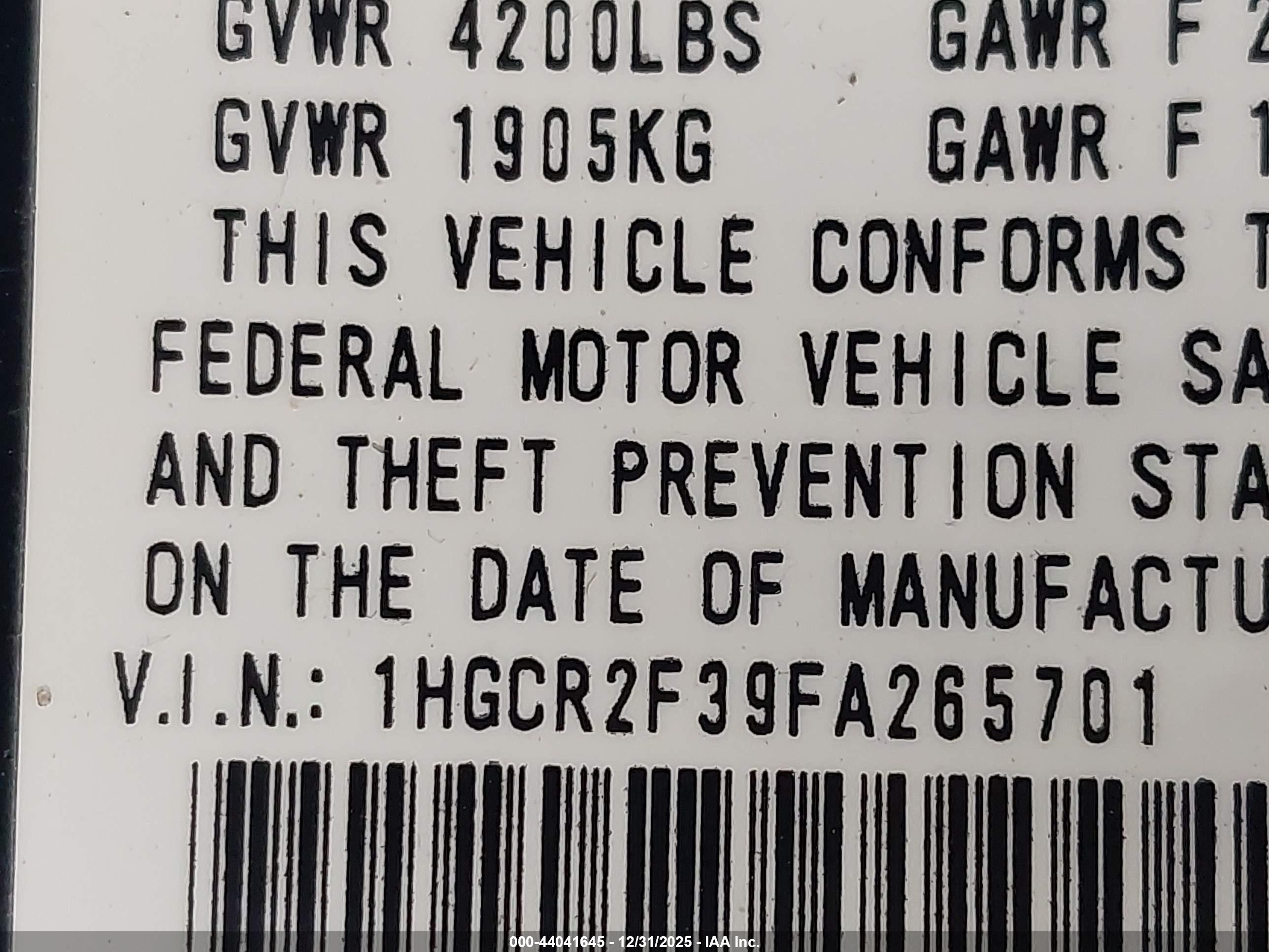 HONDA ACCORD image 9