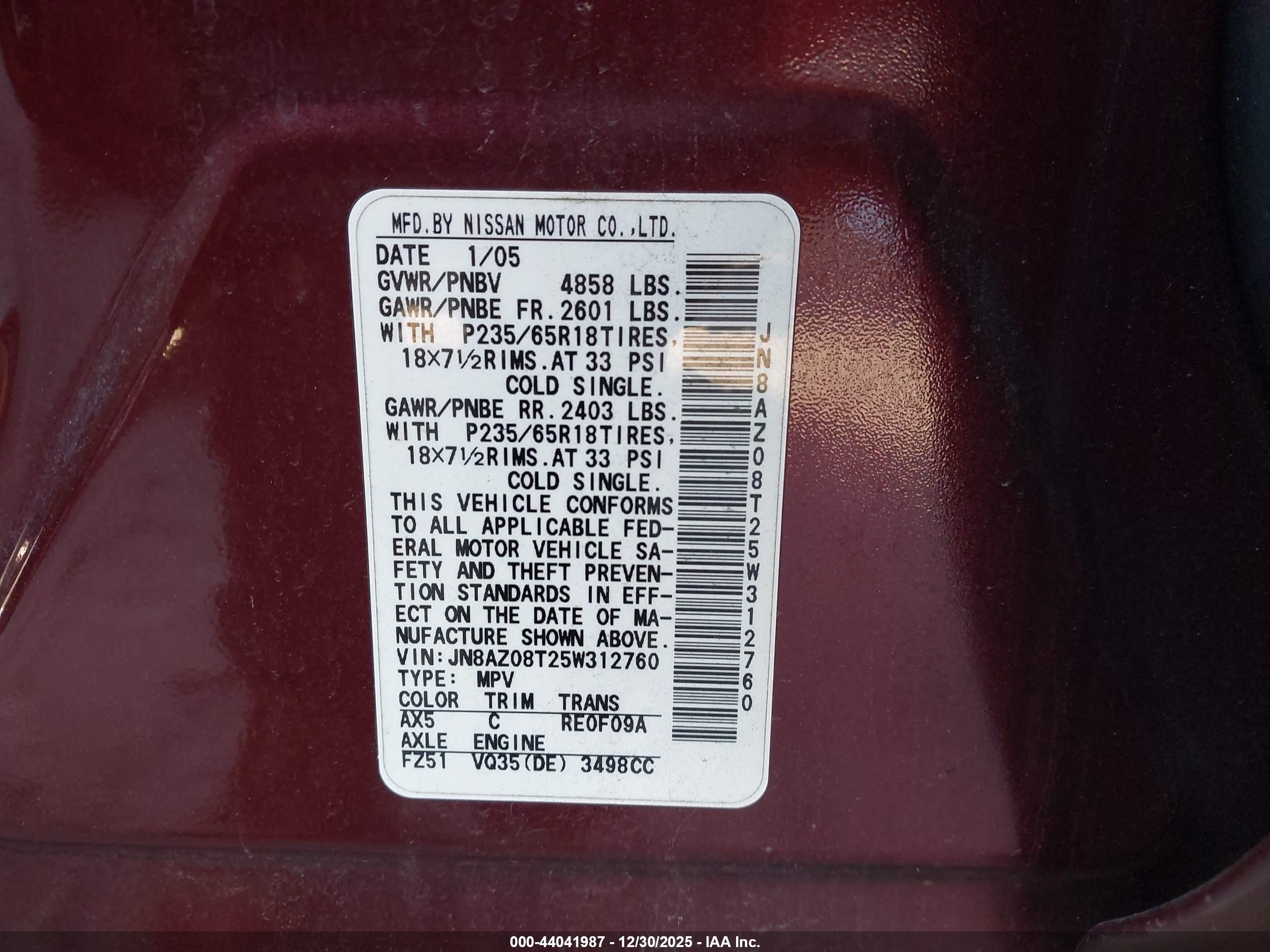 NISSAN MURANO image 9