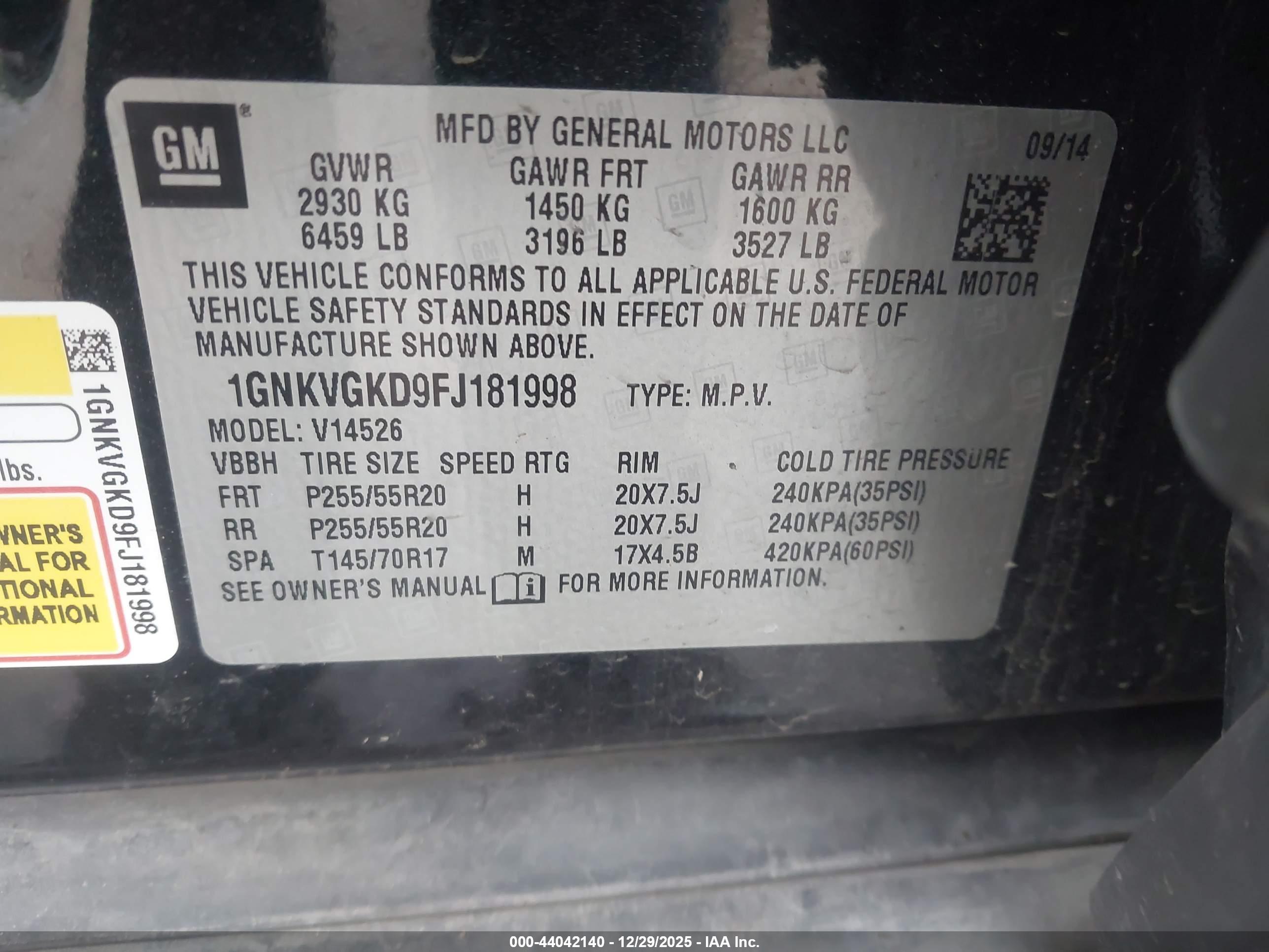 CHEVROLET TRAVERSE image 9