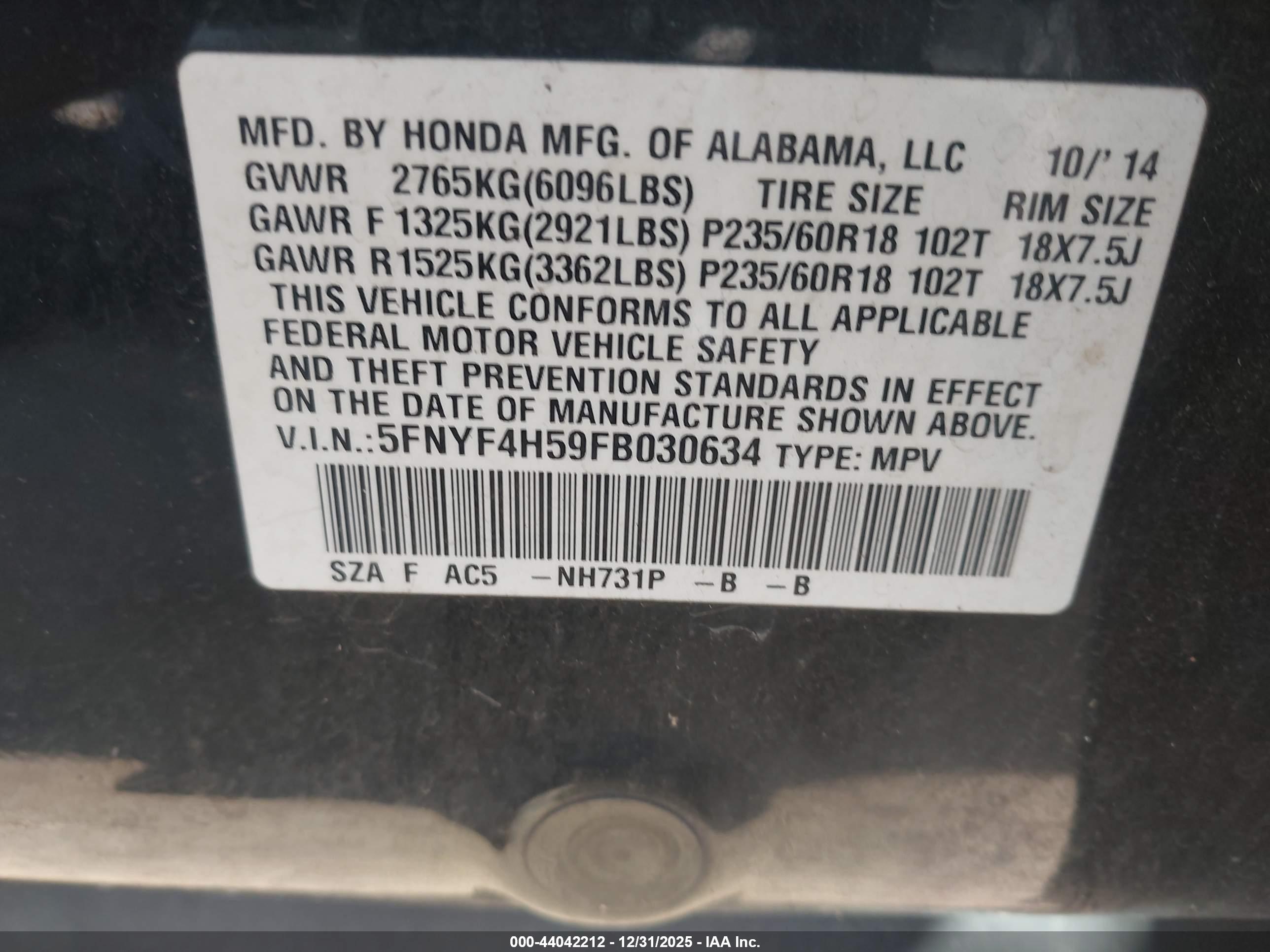 HONDA PILOT image 9