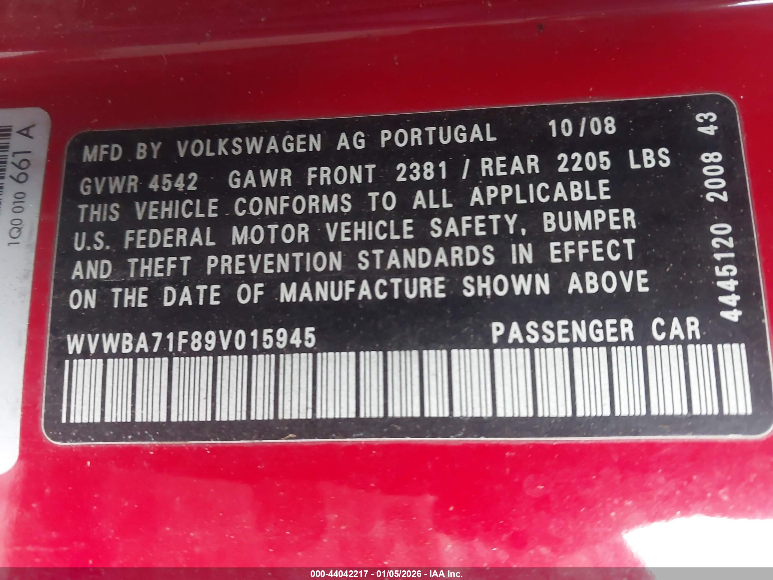 VOLKSWAGEN EOS image 9