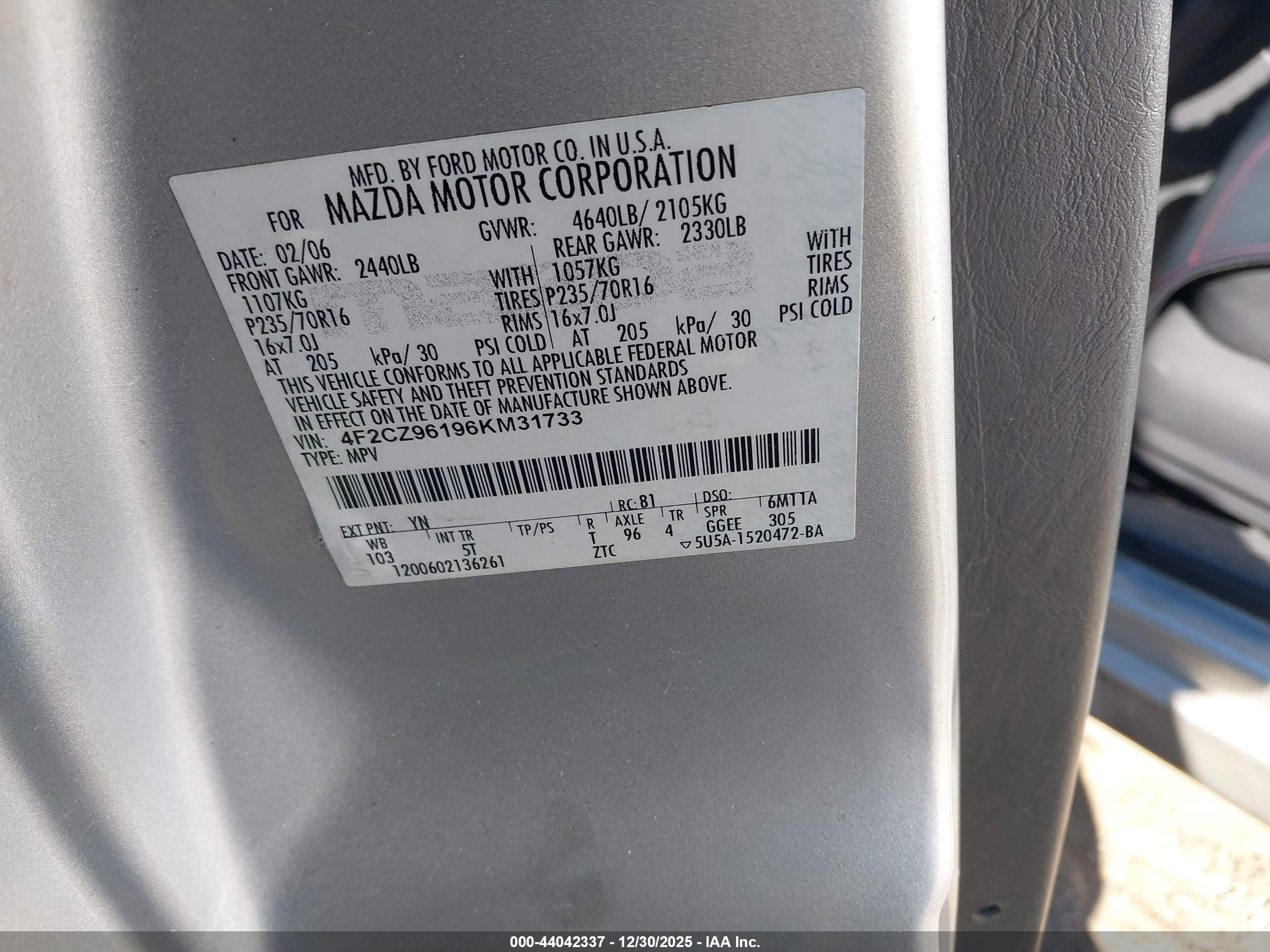 MAZDA TRIBUTE image 9