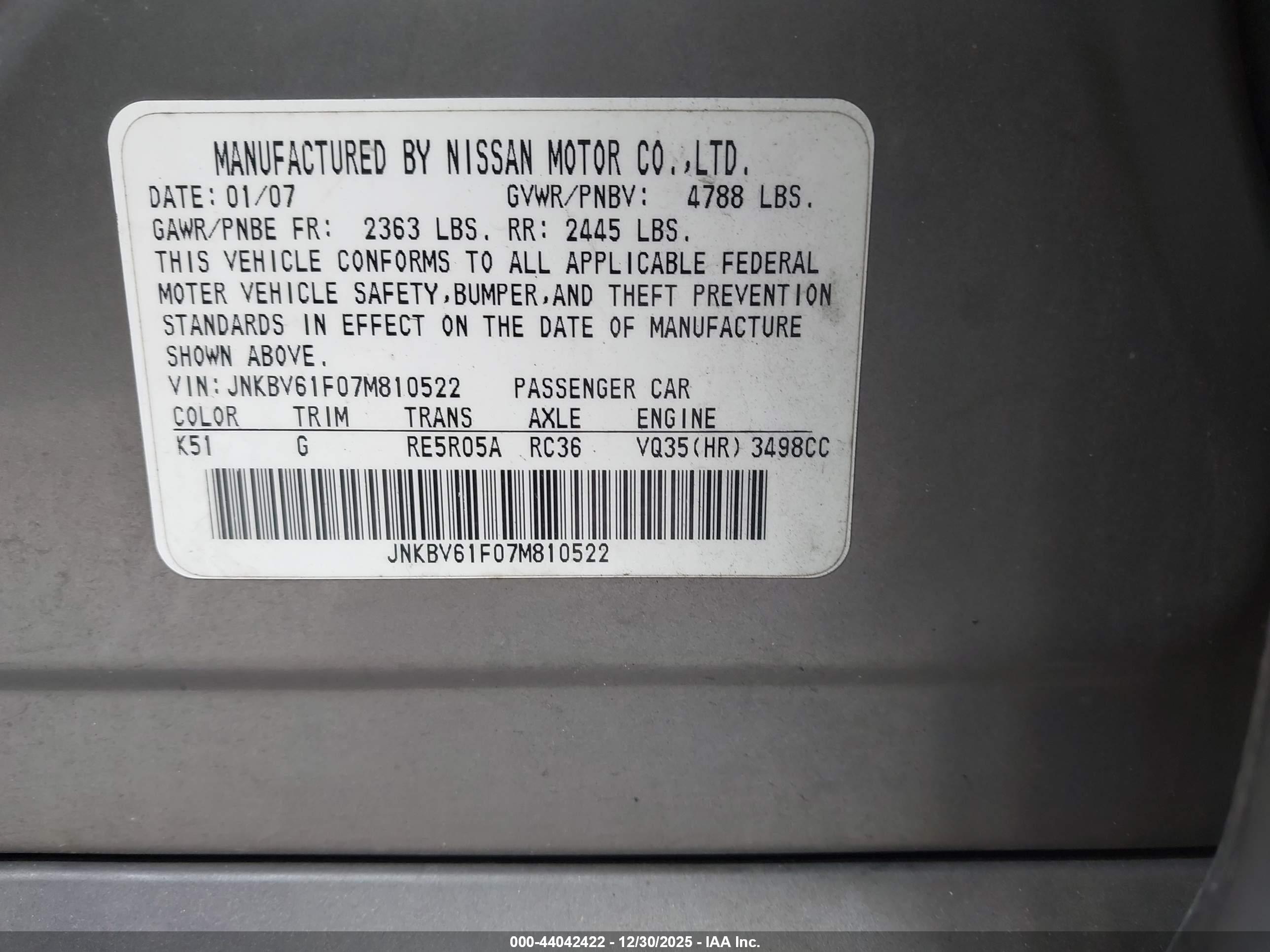INFINITI G35X image 9