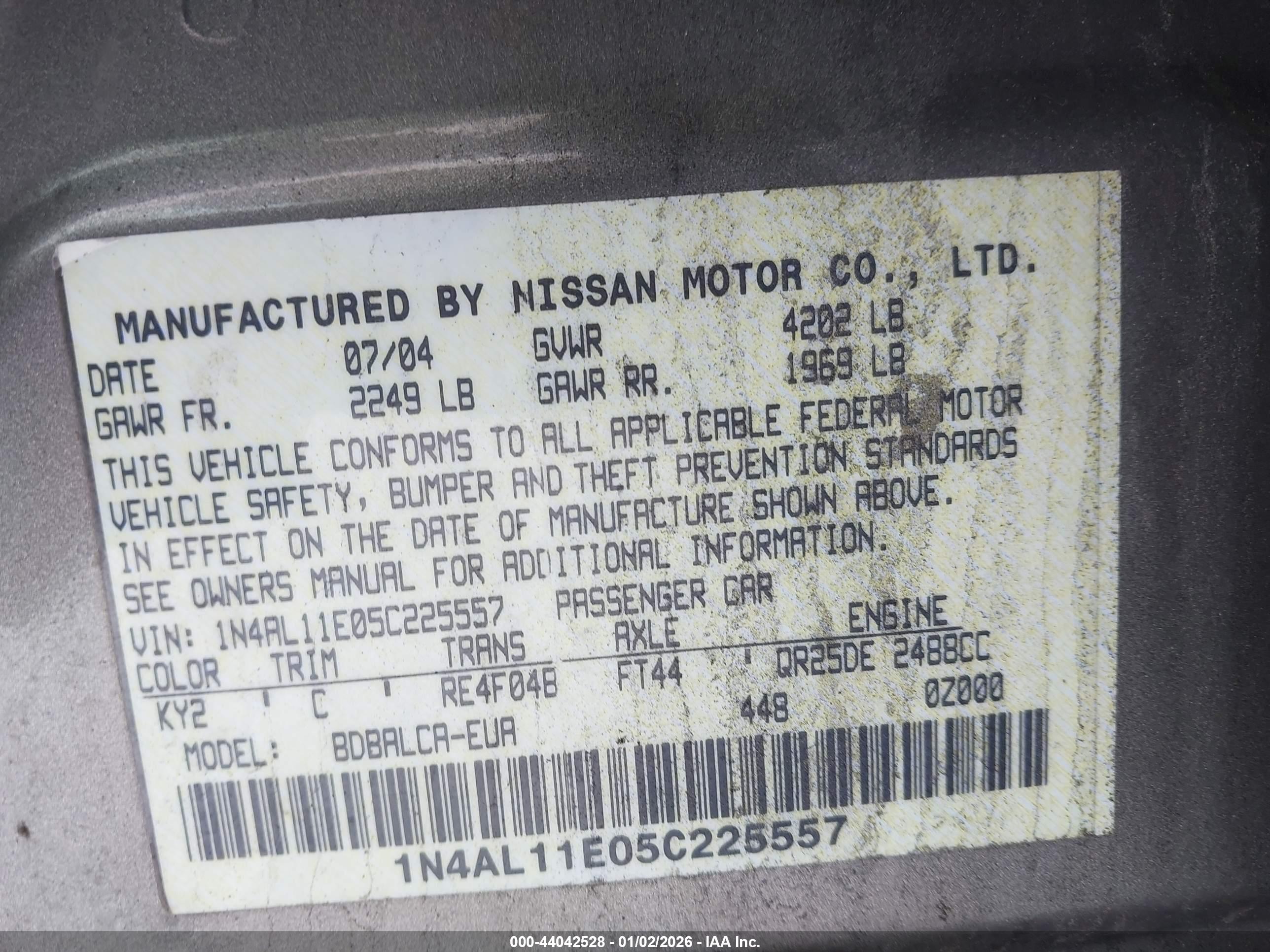 NISSAN ALTIMA image 9