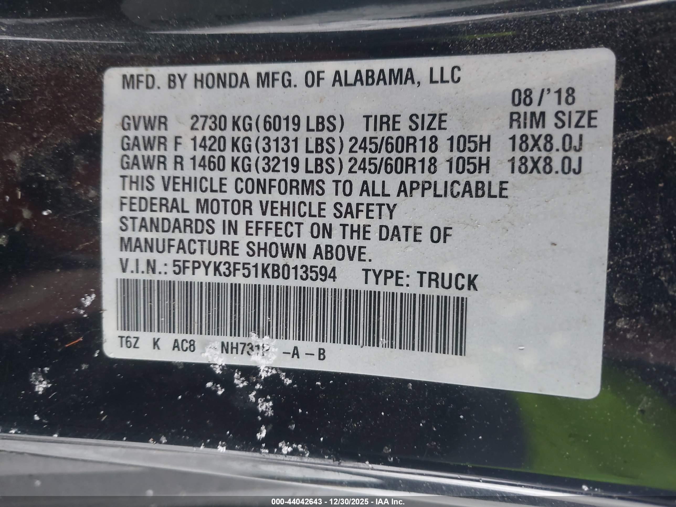 HONDA RIDGELINE image 9