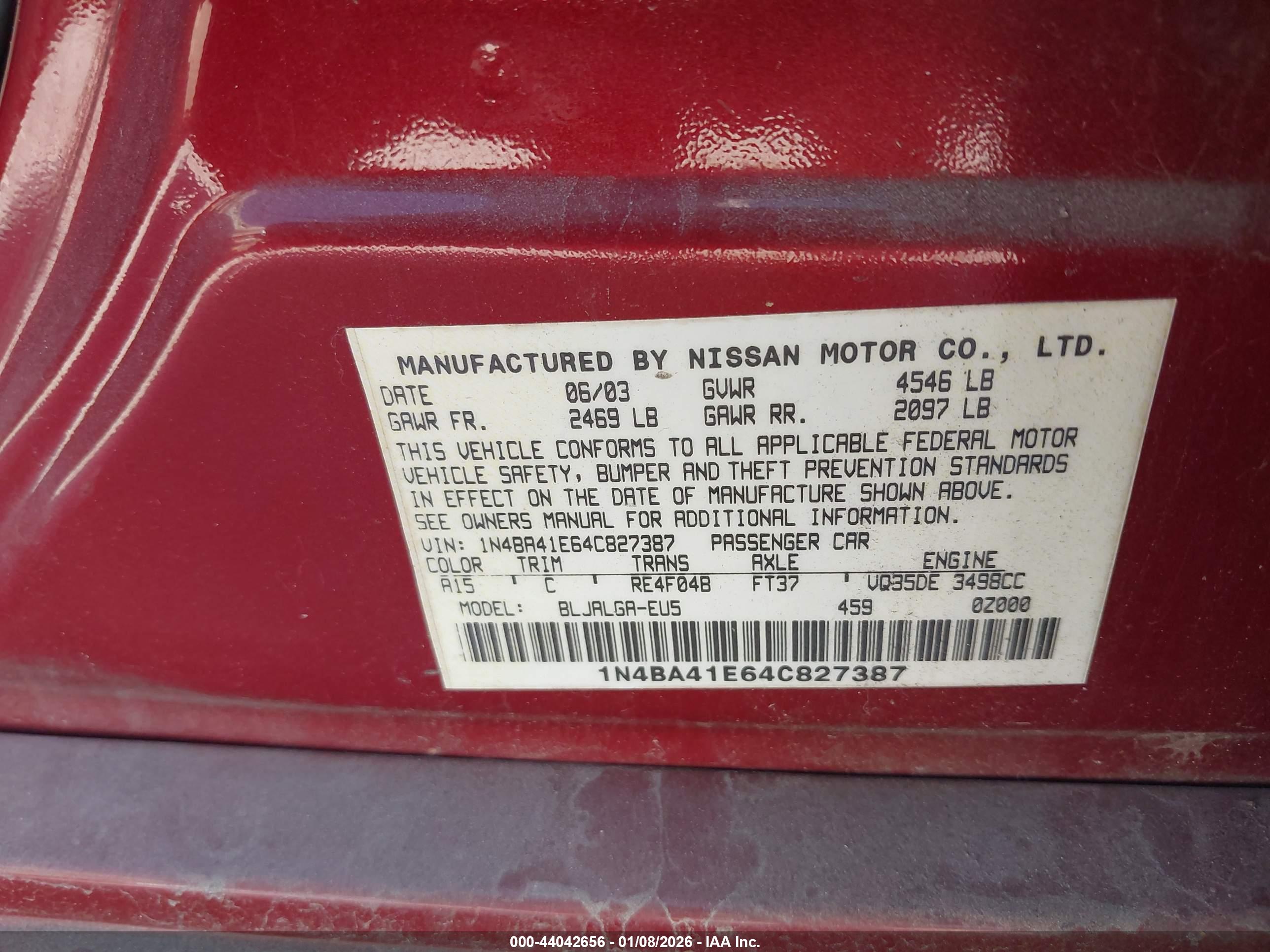 NISSAN MAXIMA image 9