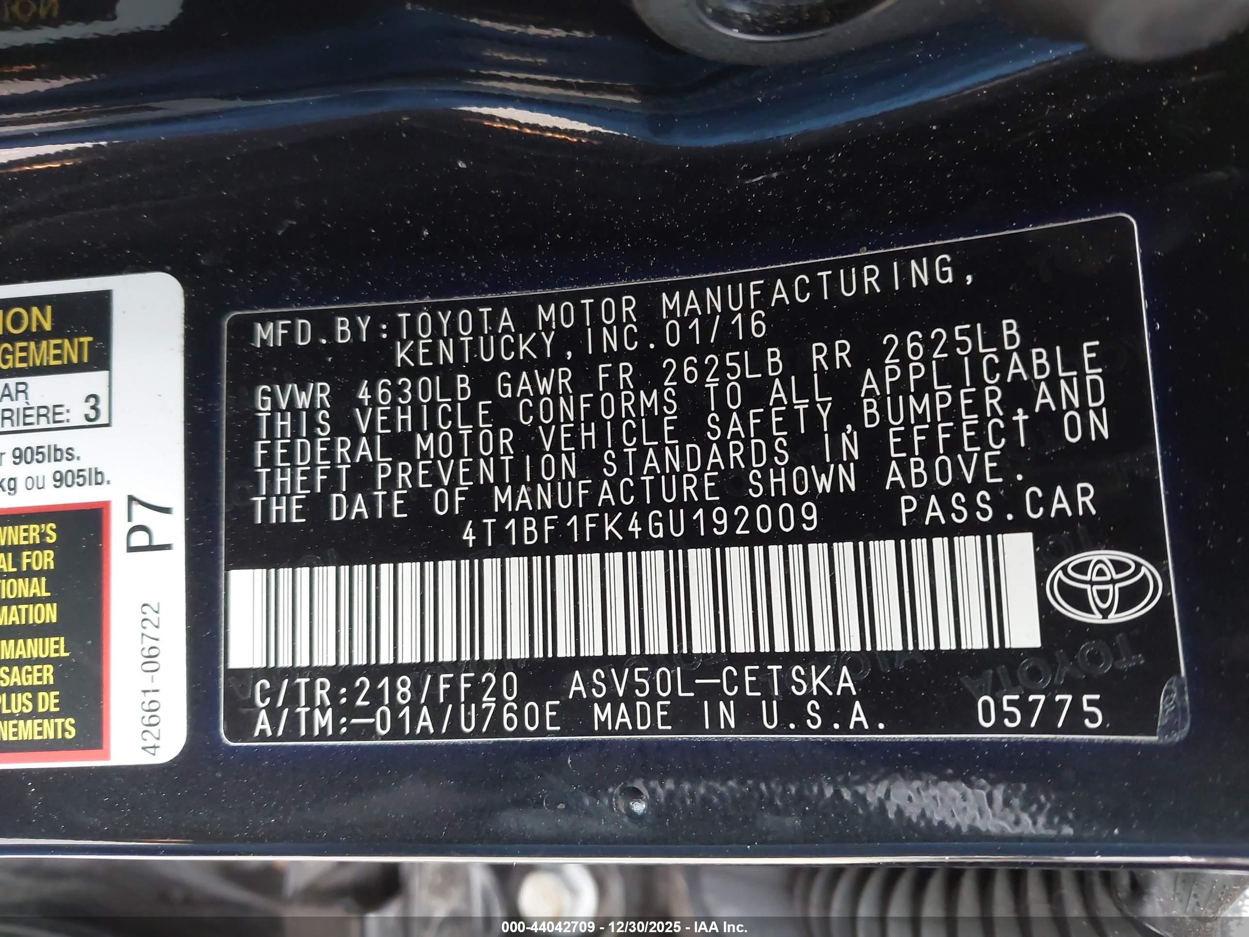 TOYOTA CAMRY image 9