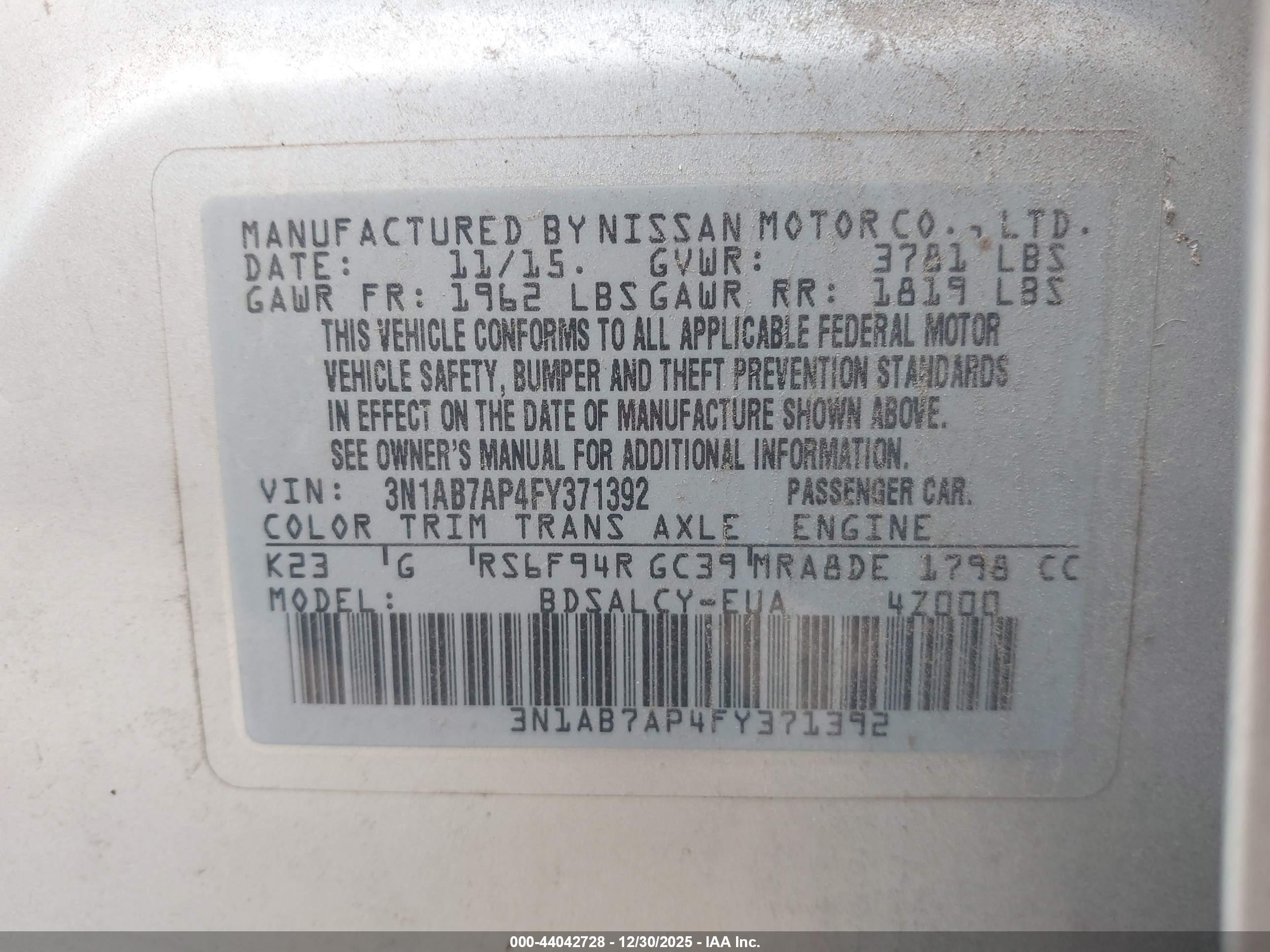NISSAN SENTRA image 9