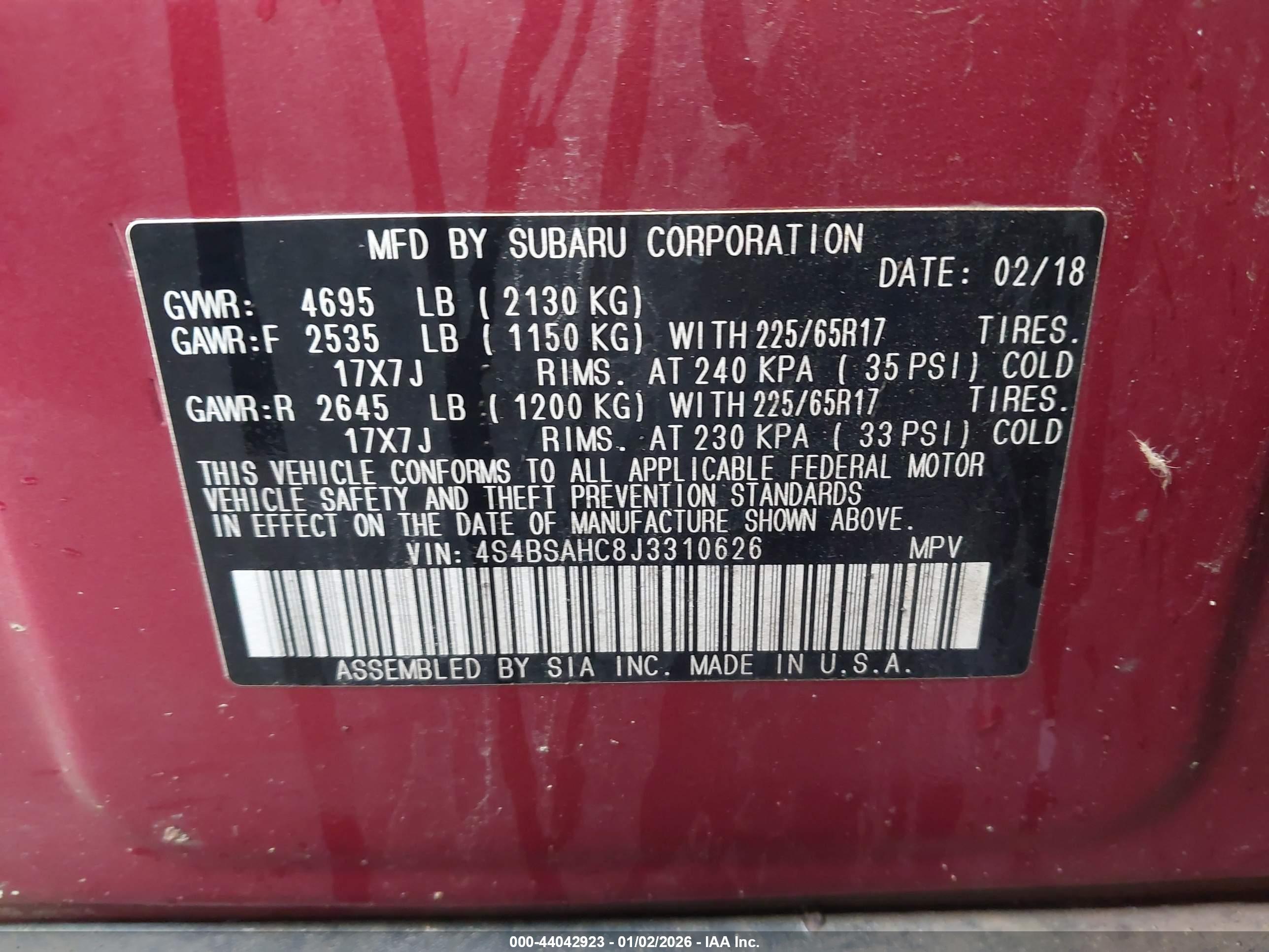 SUBARU OUTBACK image 9