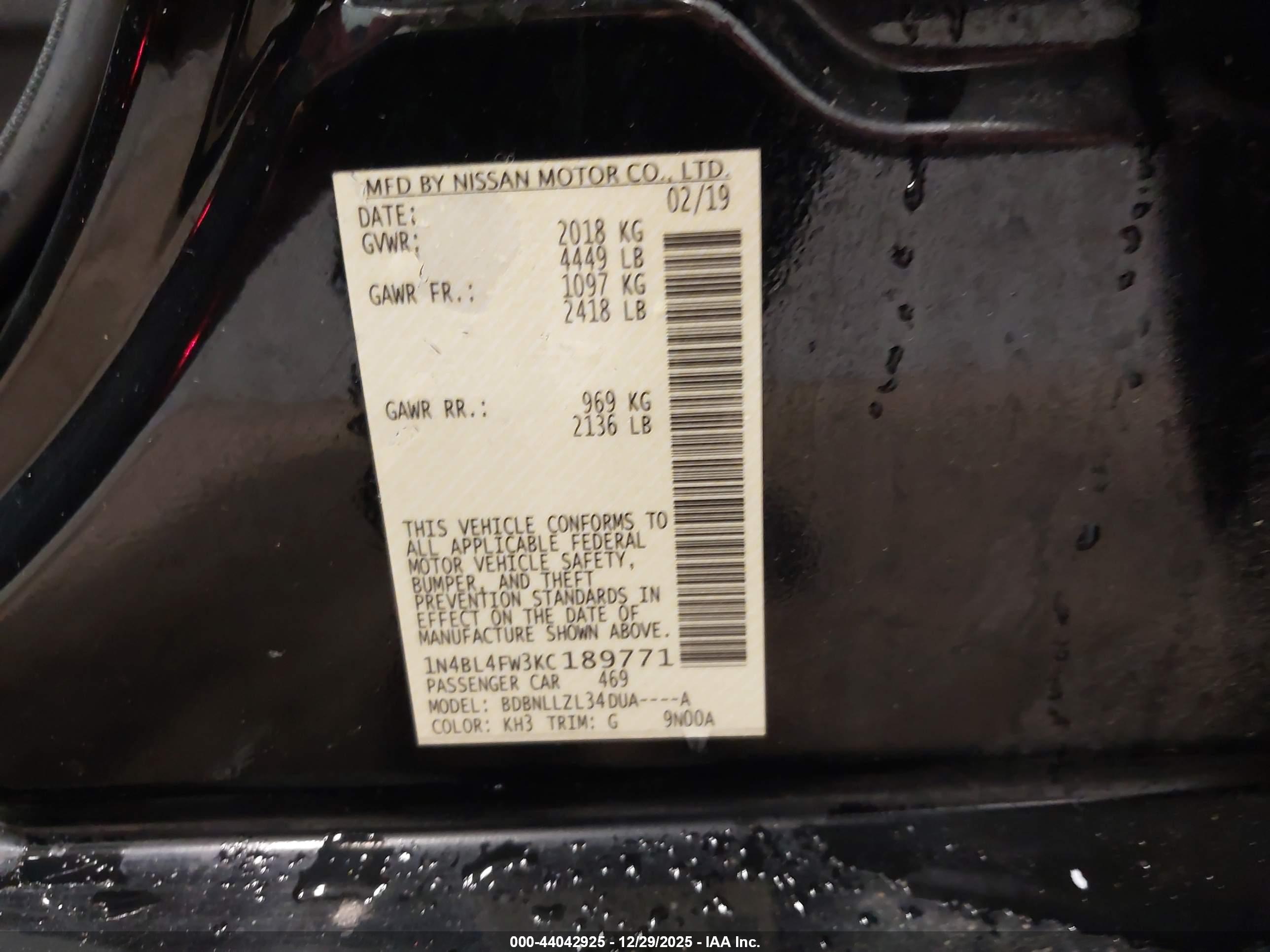NISSAN ALTIMA image 9