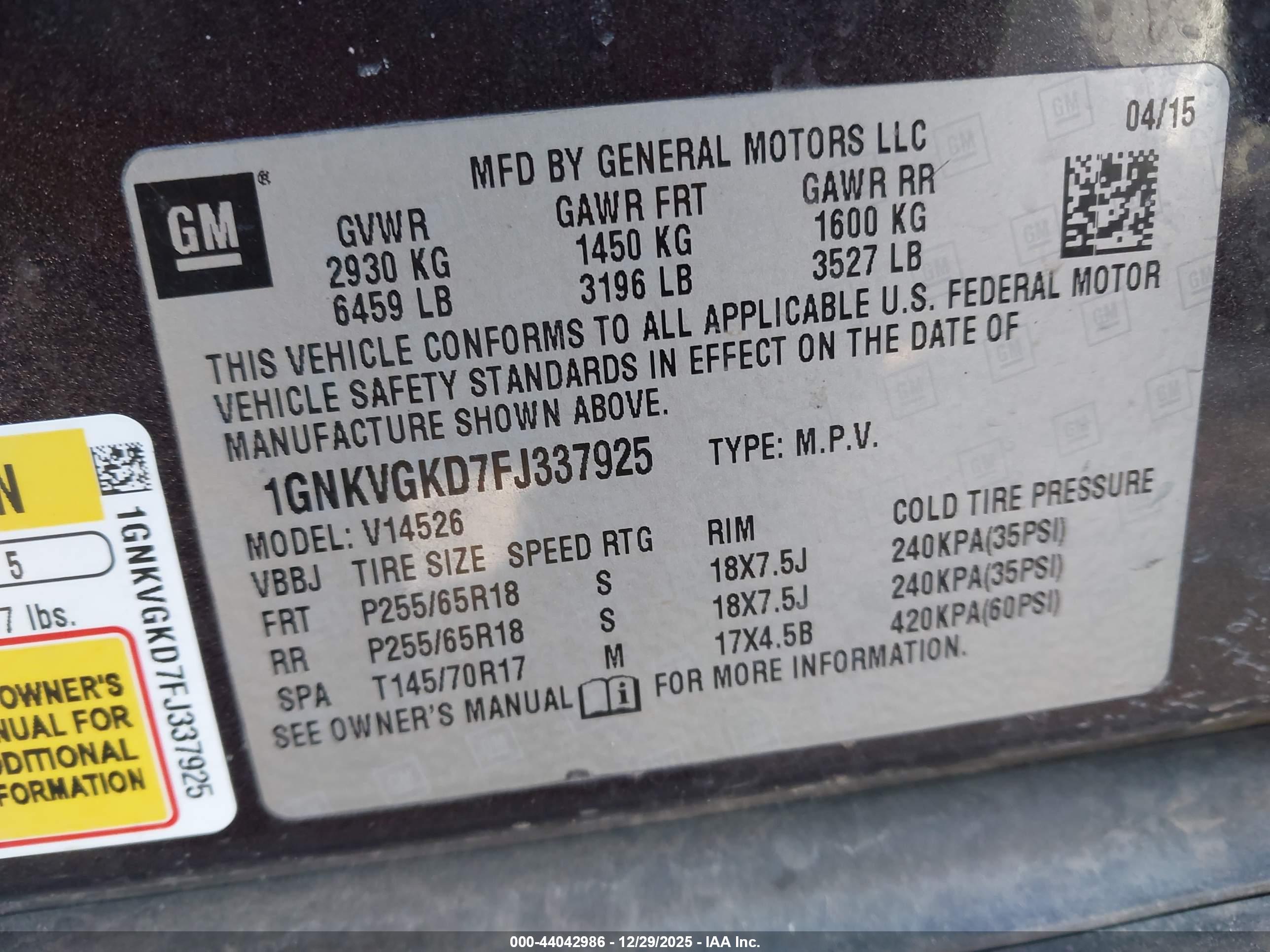 CHEVROLET TRAVERSE image 9
