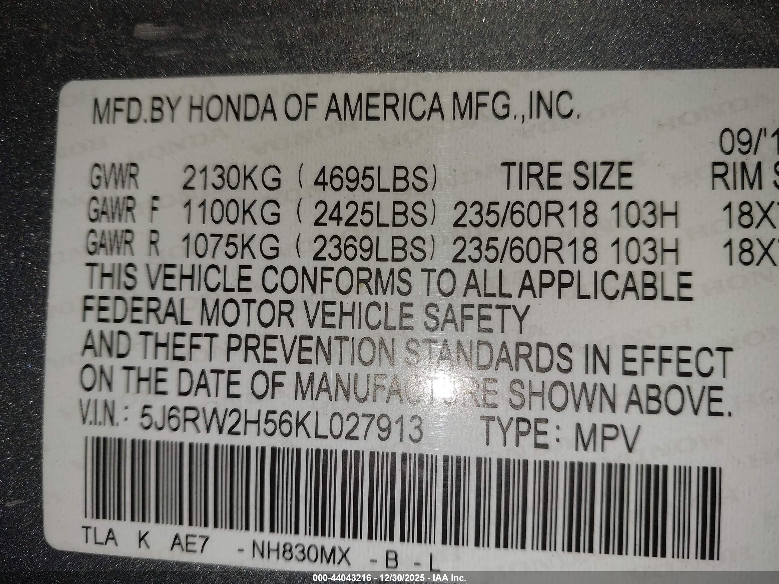 HONDA CR-V image 9