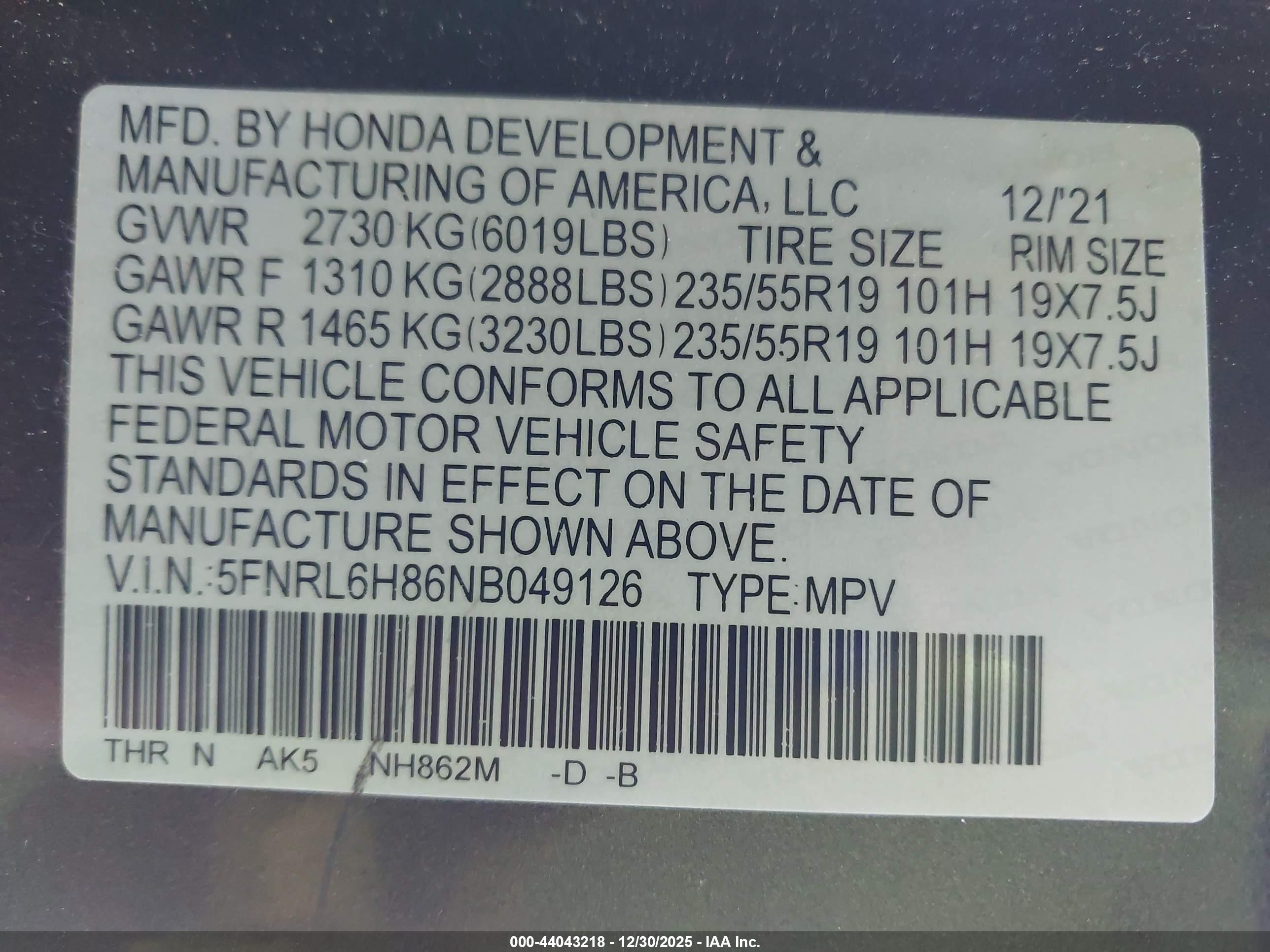 HONDA ODYSSEY image 9