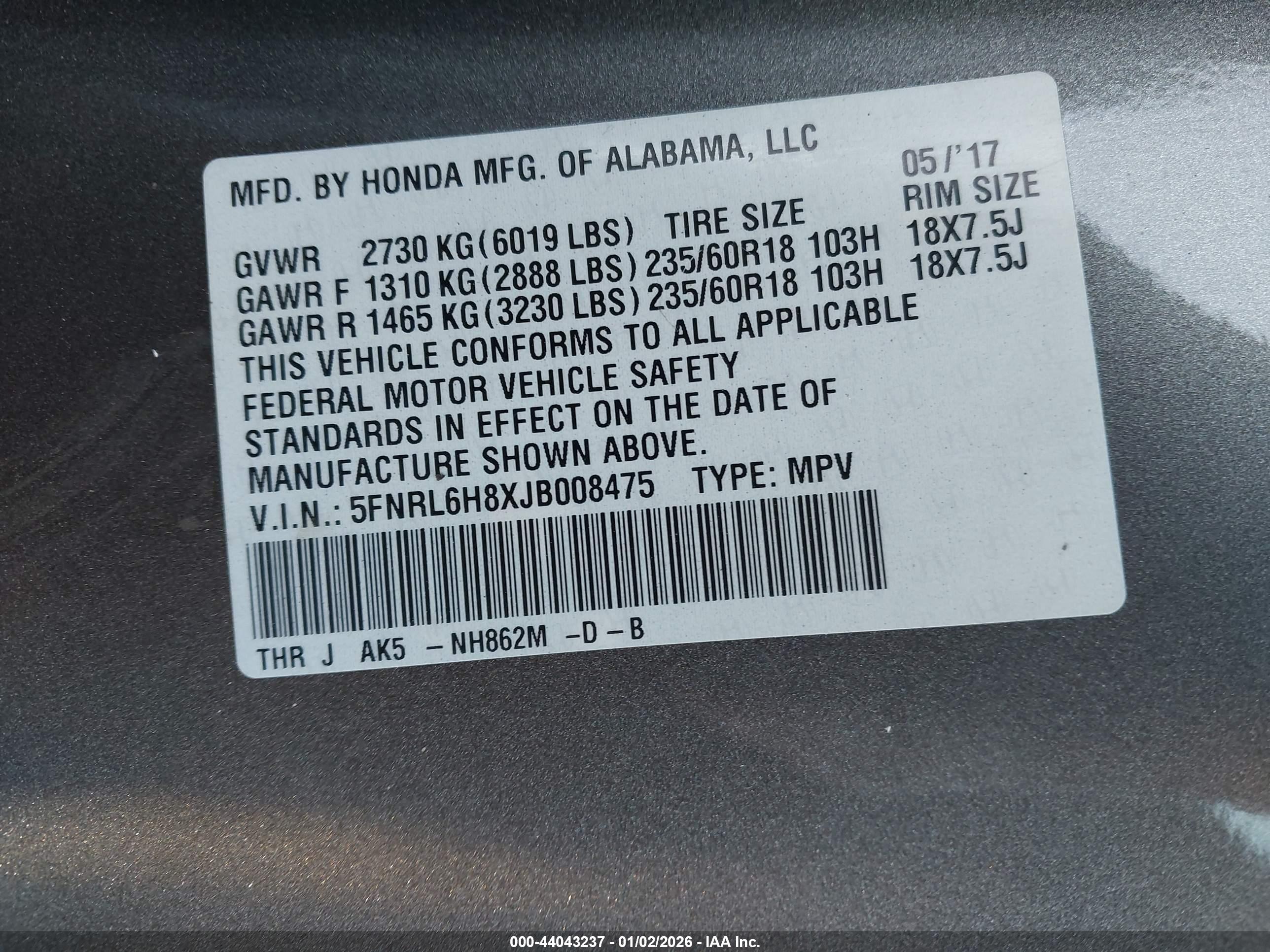 HONDA ODYSSEY image 9