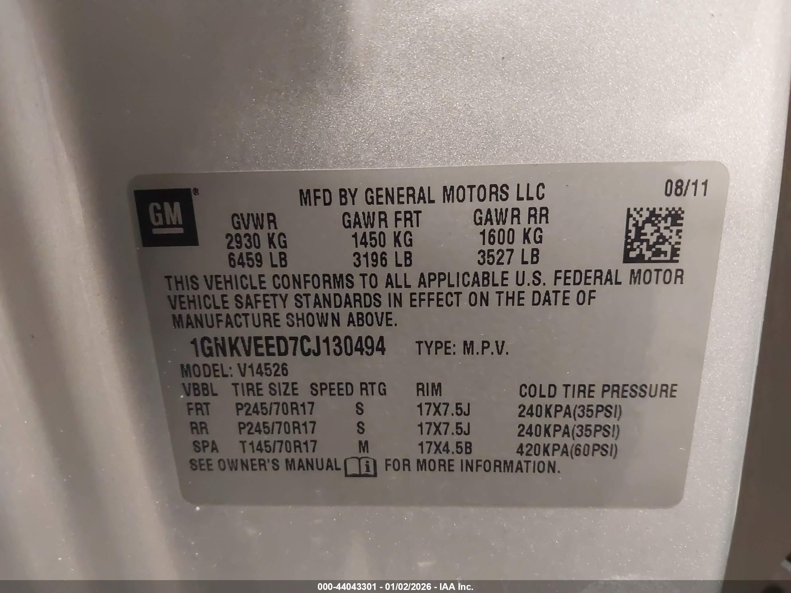 CHEVROLET TRAVERSE image 9