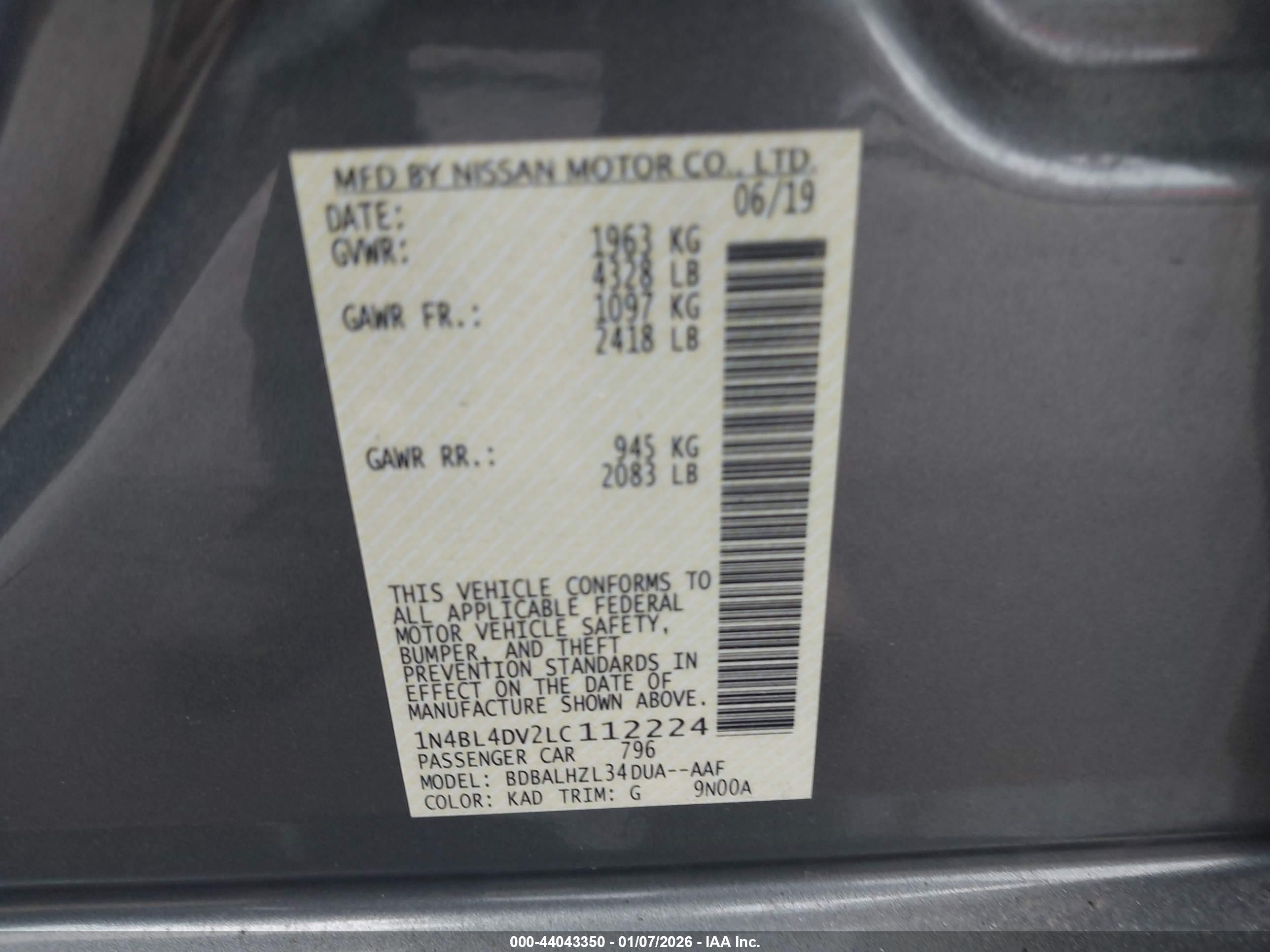 NISSAN ALTIMA image 9