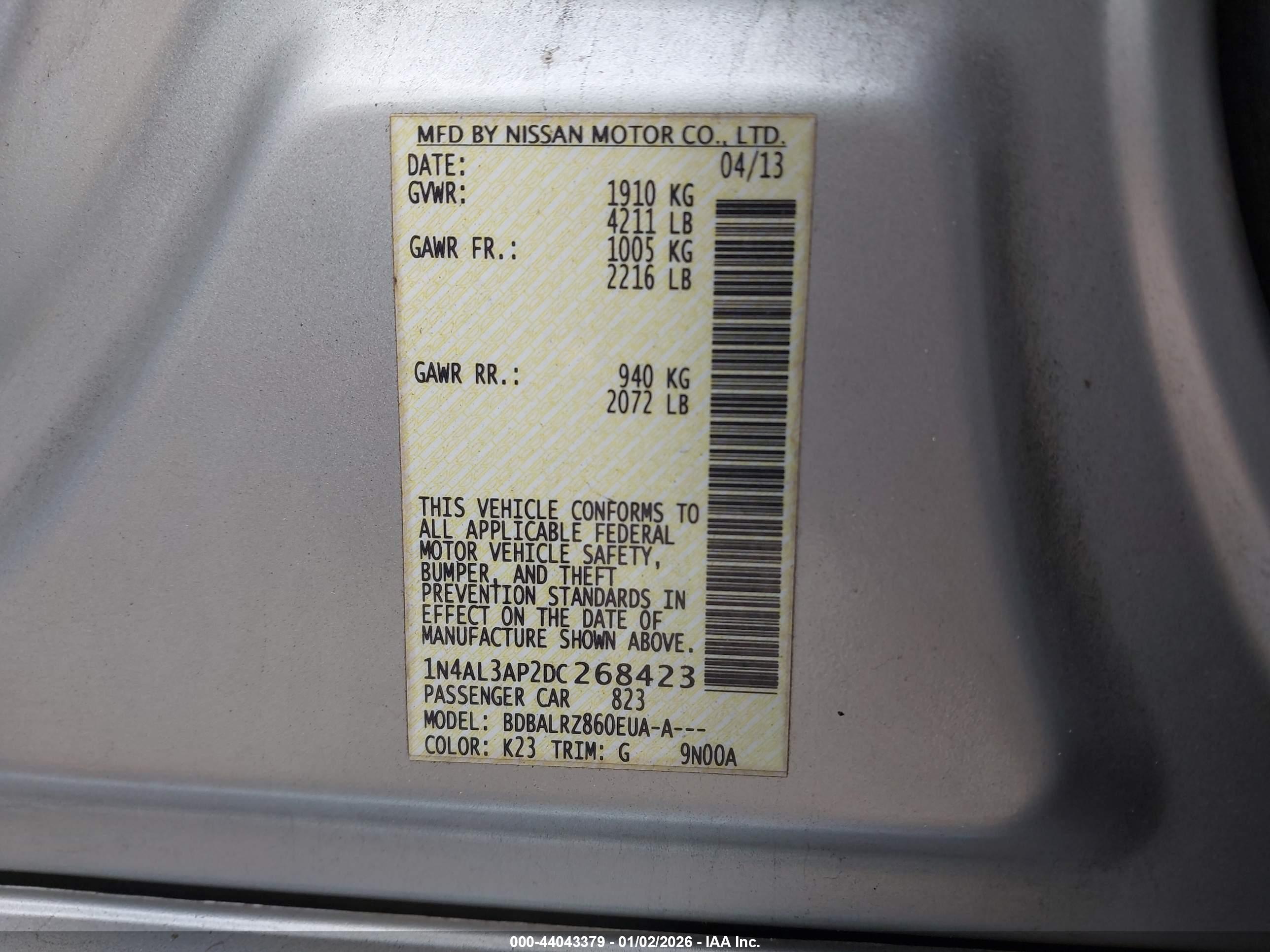 NISSAN ALTIMA image 9