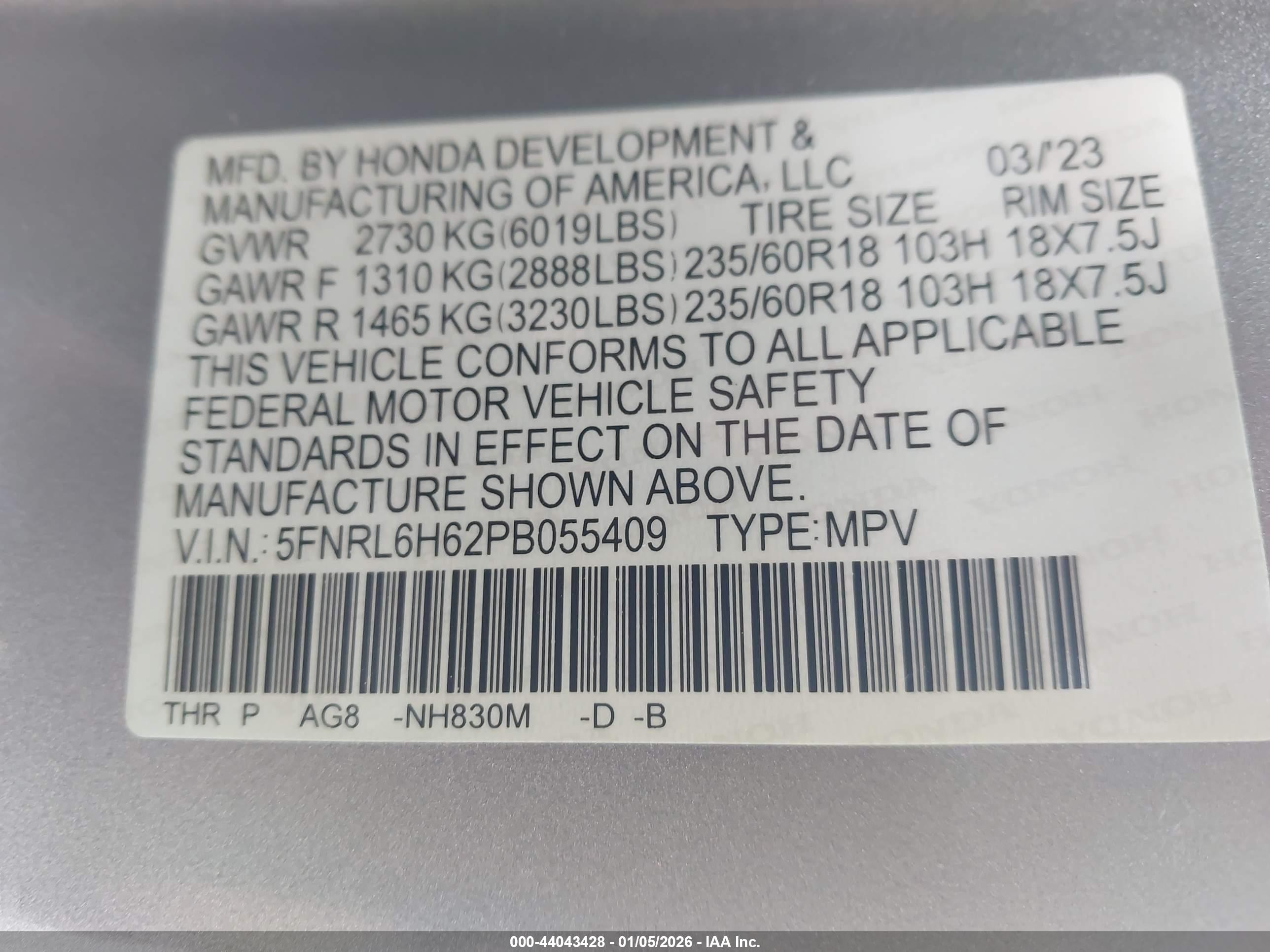 HONDA ODYSSEY image 9