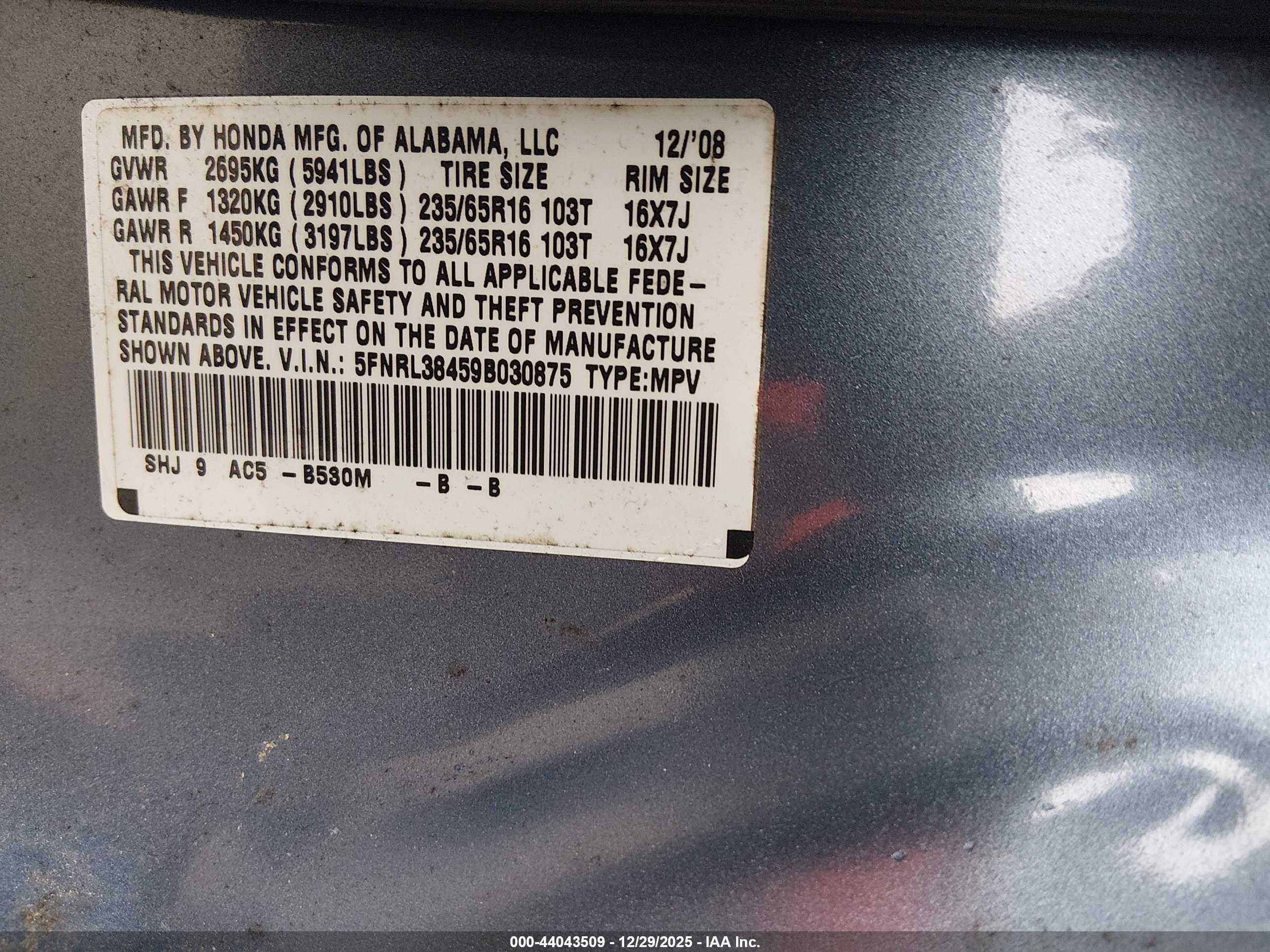 HONDA ODYSSEY image 9
