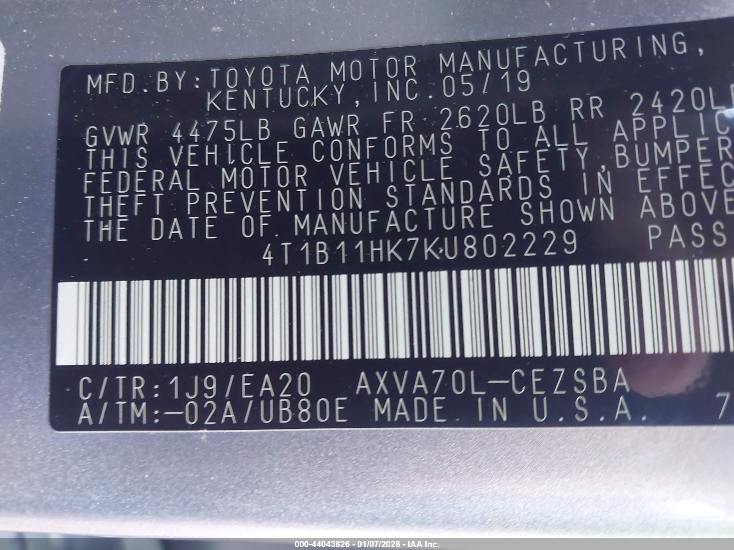TOYOTA CAMRY image 9