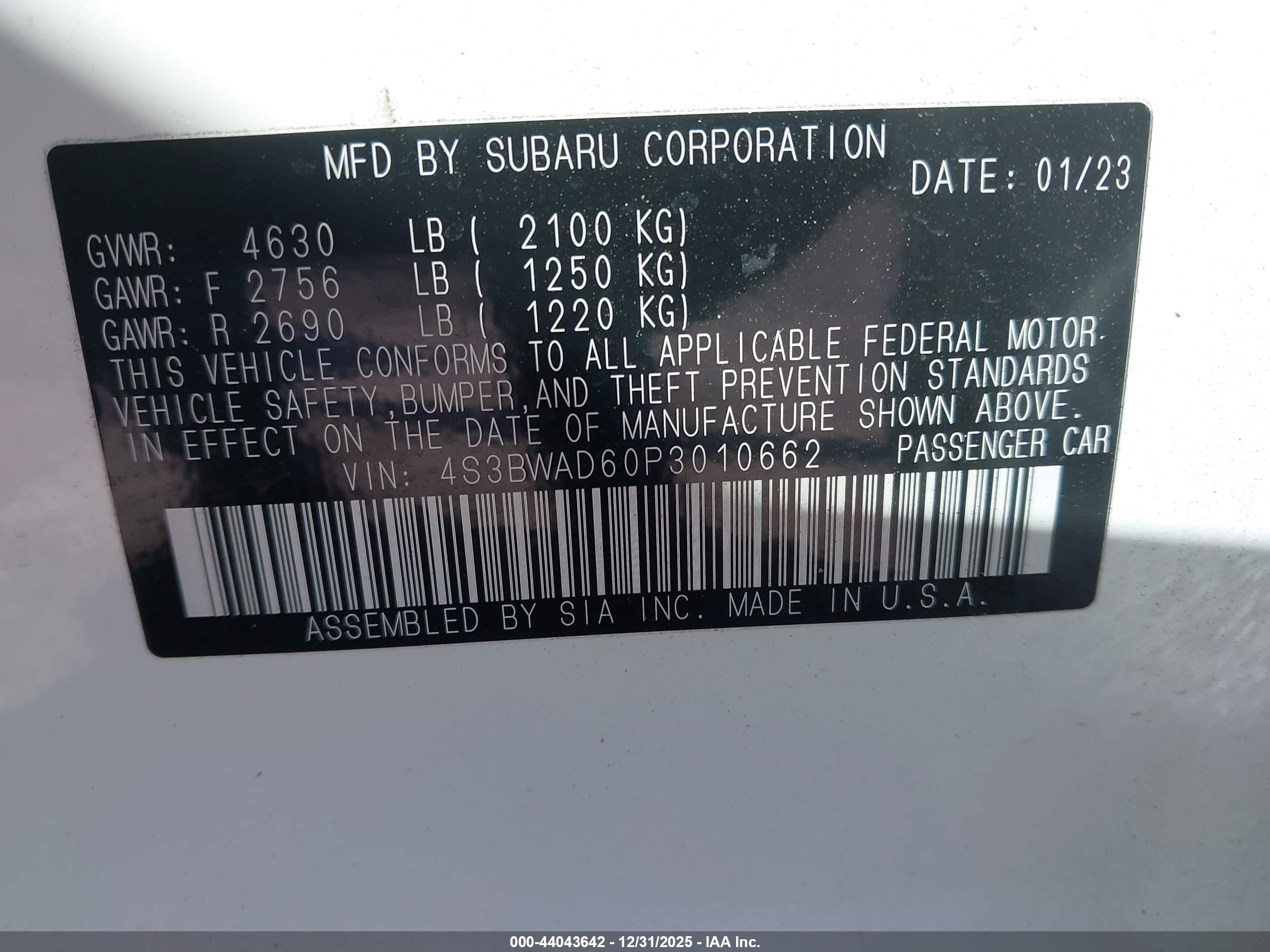 SUBARU LEGACY image 9