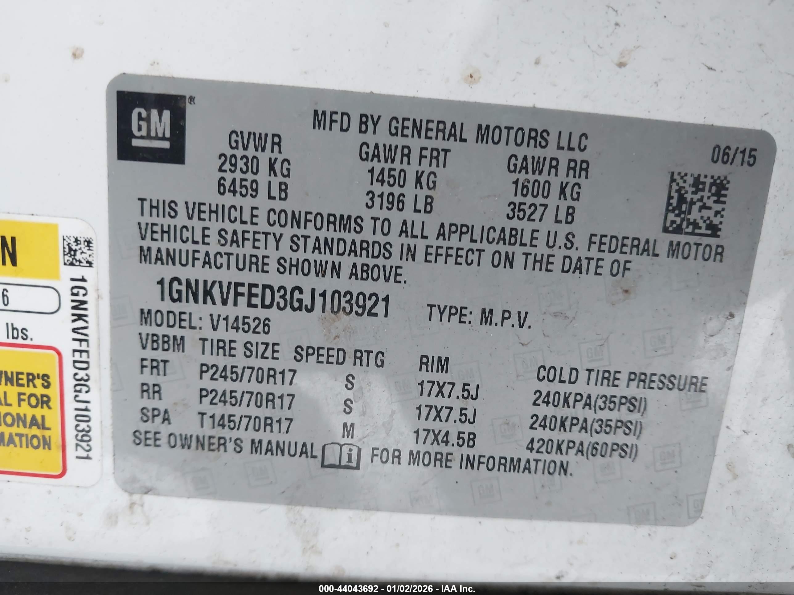 CHEVROLET TRAVERSE image 9